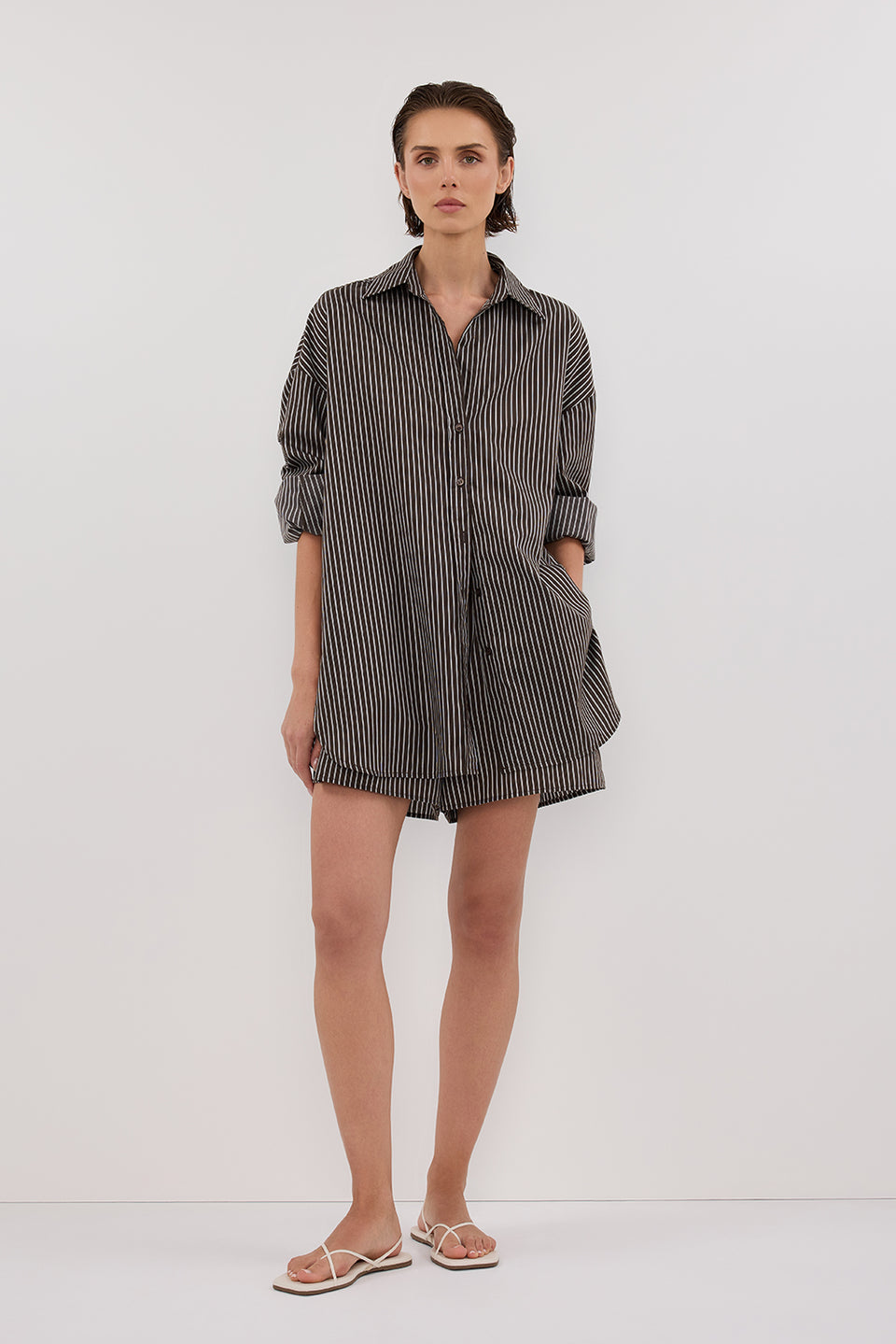 PALMA B.CHOC SILK BLEND SHIRT Clothing DISSH Boutiques 