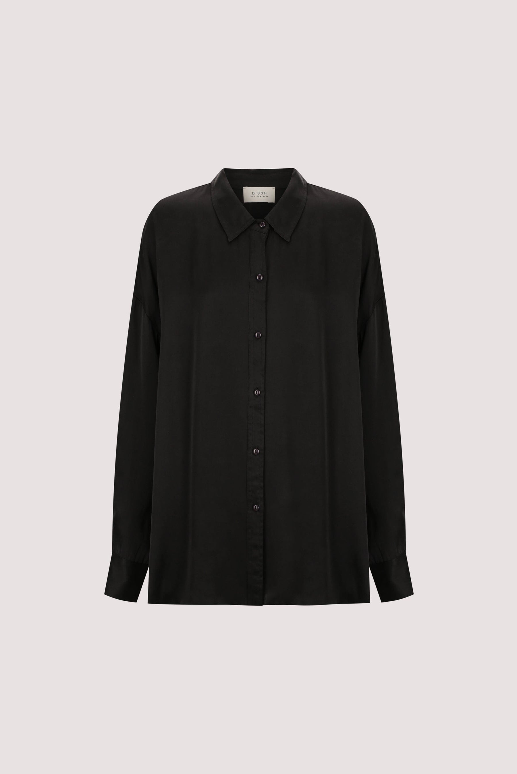 PERCY BLACK SILK LONG SLEEVE SHIRT Clothing DISSH Boutiques 