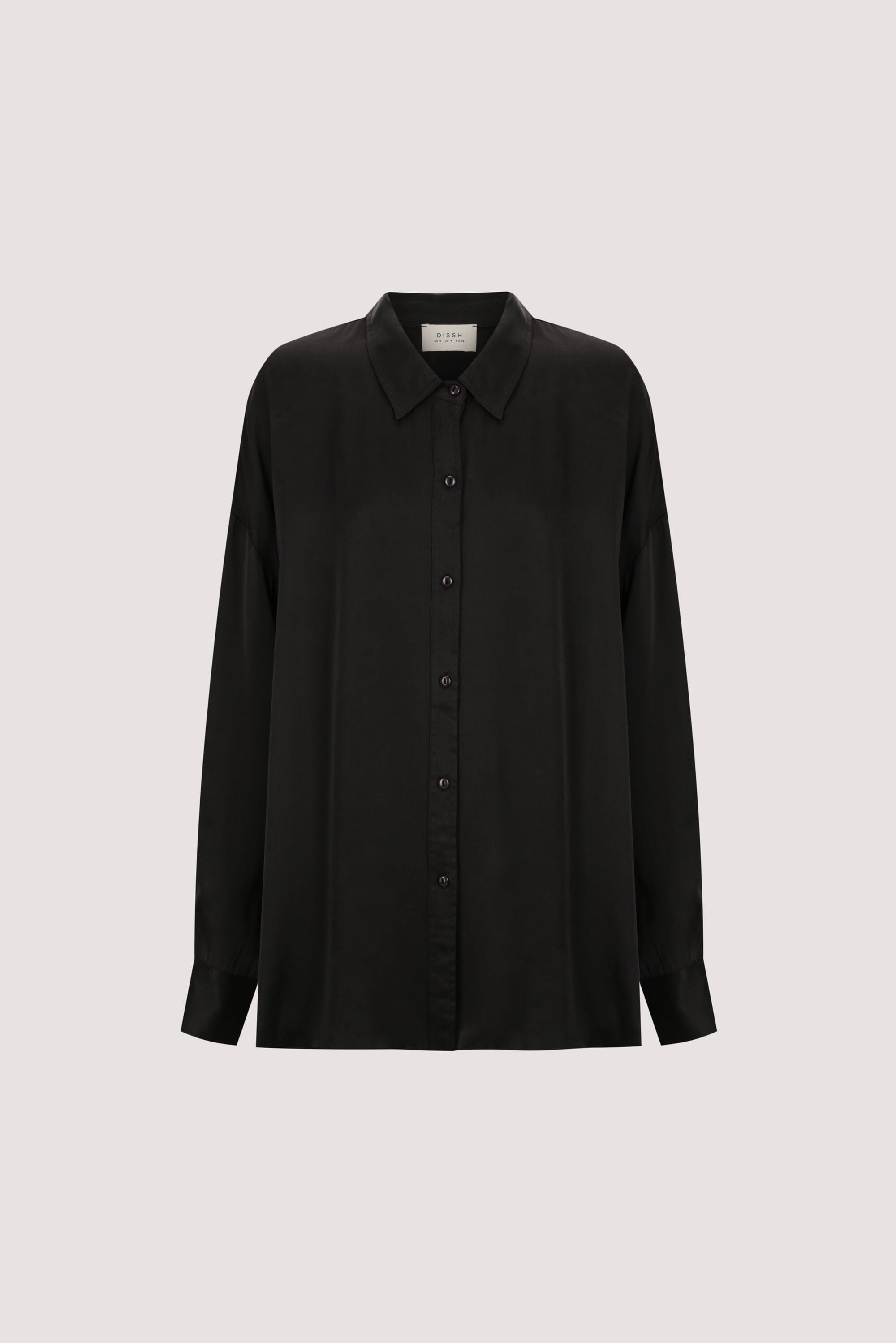 PERCY BLACK SILK LONG SLEEVE SHIRT Clothing DISSH Boutiques 
