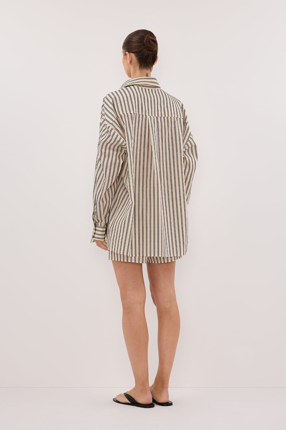 ELLIE CREAM LONG SLEEVE STRIPE SHIRT Clothing DISSH Boutiques 