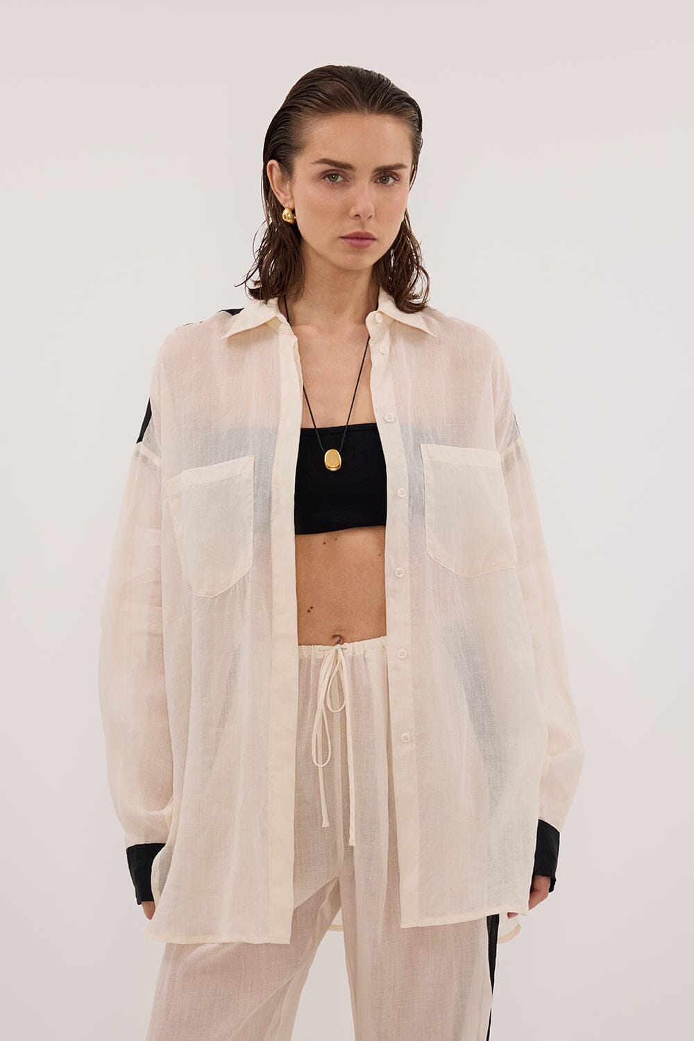 VIVIANNA SANDSTONE RAMIE SHIRT Clothing DISSH Boutiques 