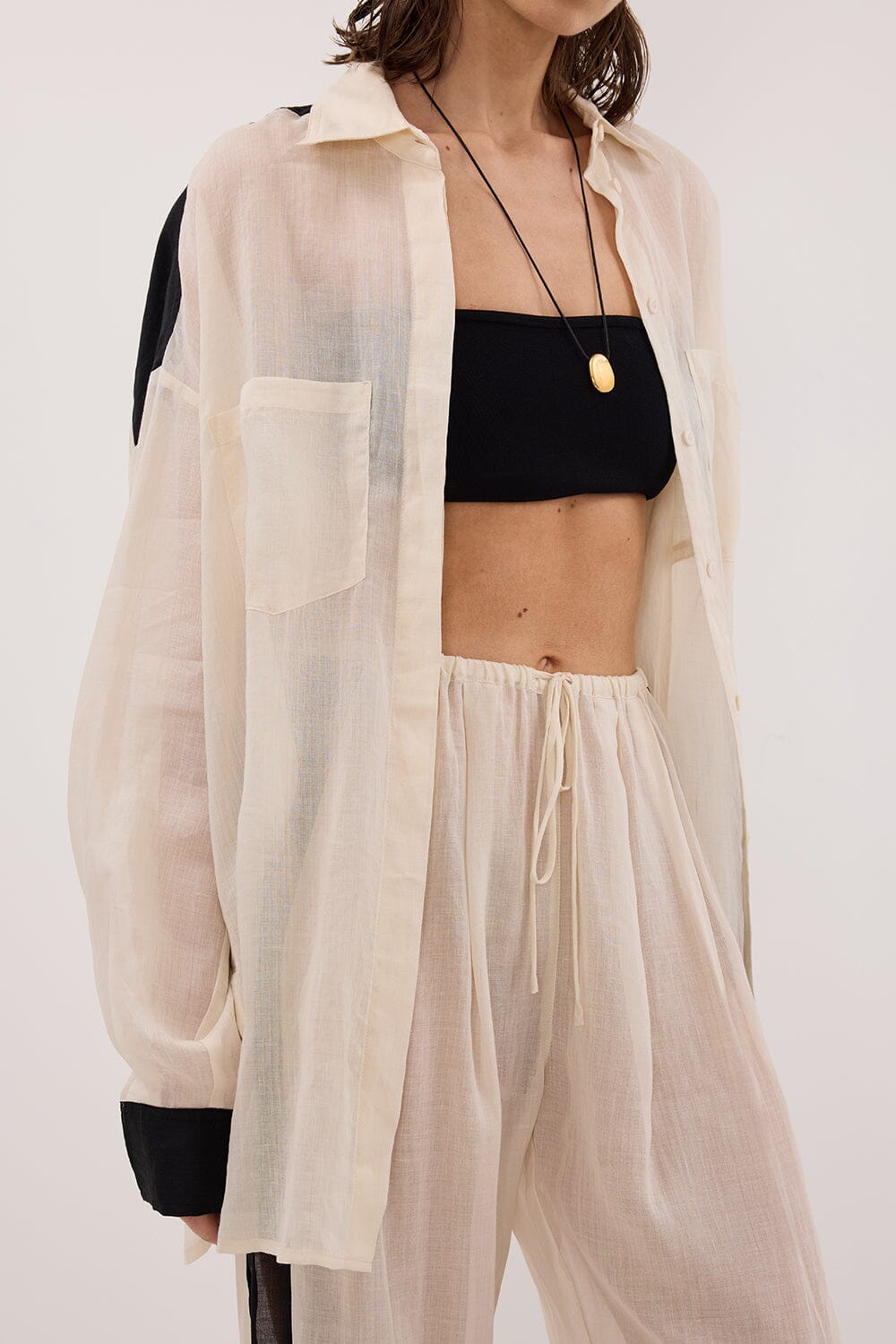 VIVIANNA SANDSTONE RAMIE SHIRT Clothing DISSH Boutiques 