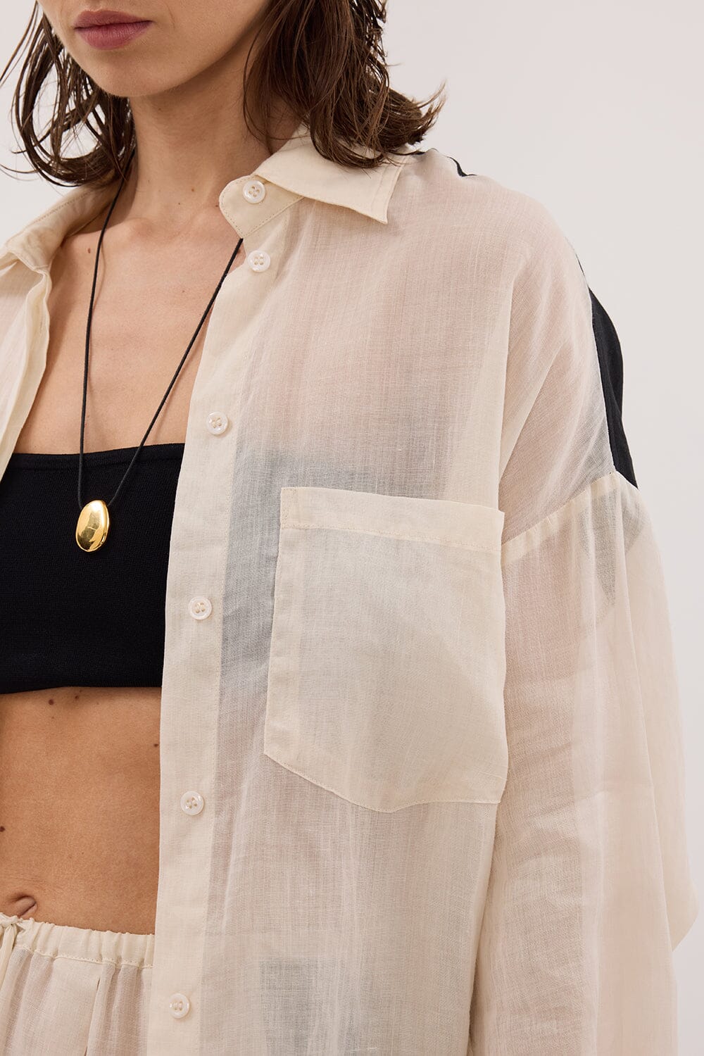 VIVIANNA SANDSTONE RAMIE SHIRT Clothing DISSH Boutiques 