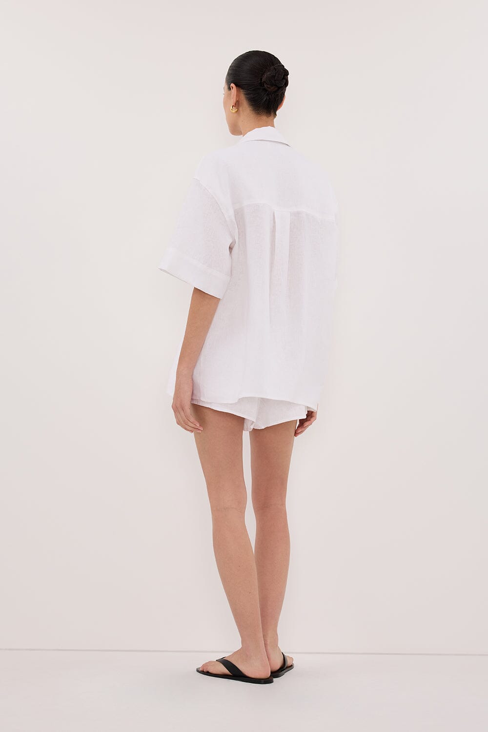 HELENA WHITE OVERSIZED LINEN SHIRT