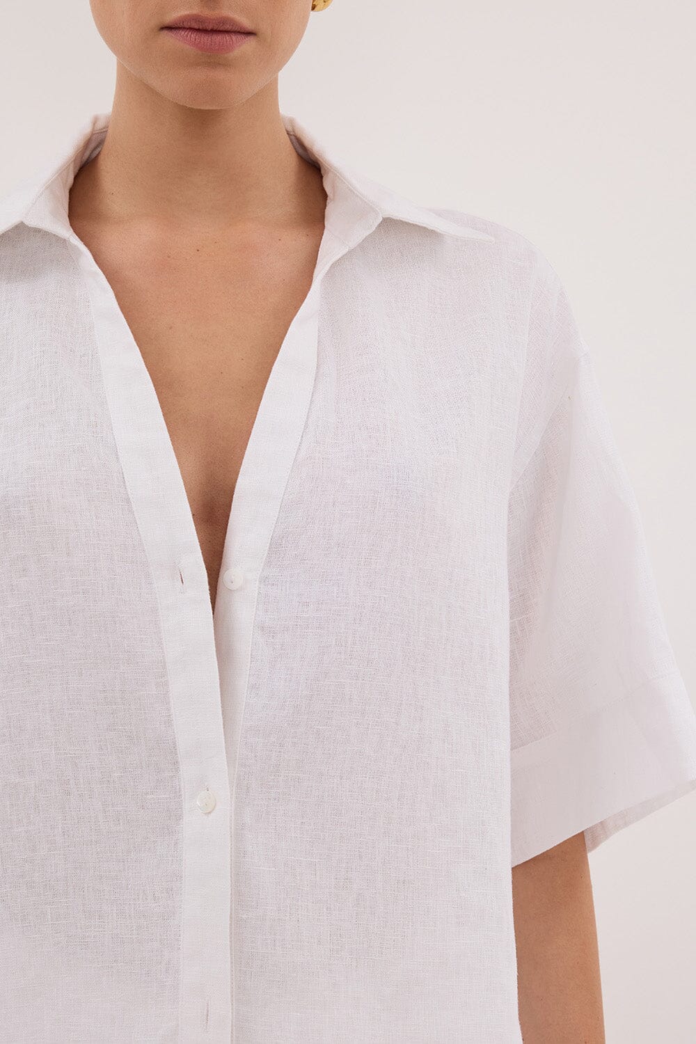 HELENA WHITE OVERSIZED LINEN SHIRT