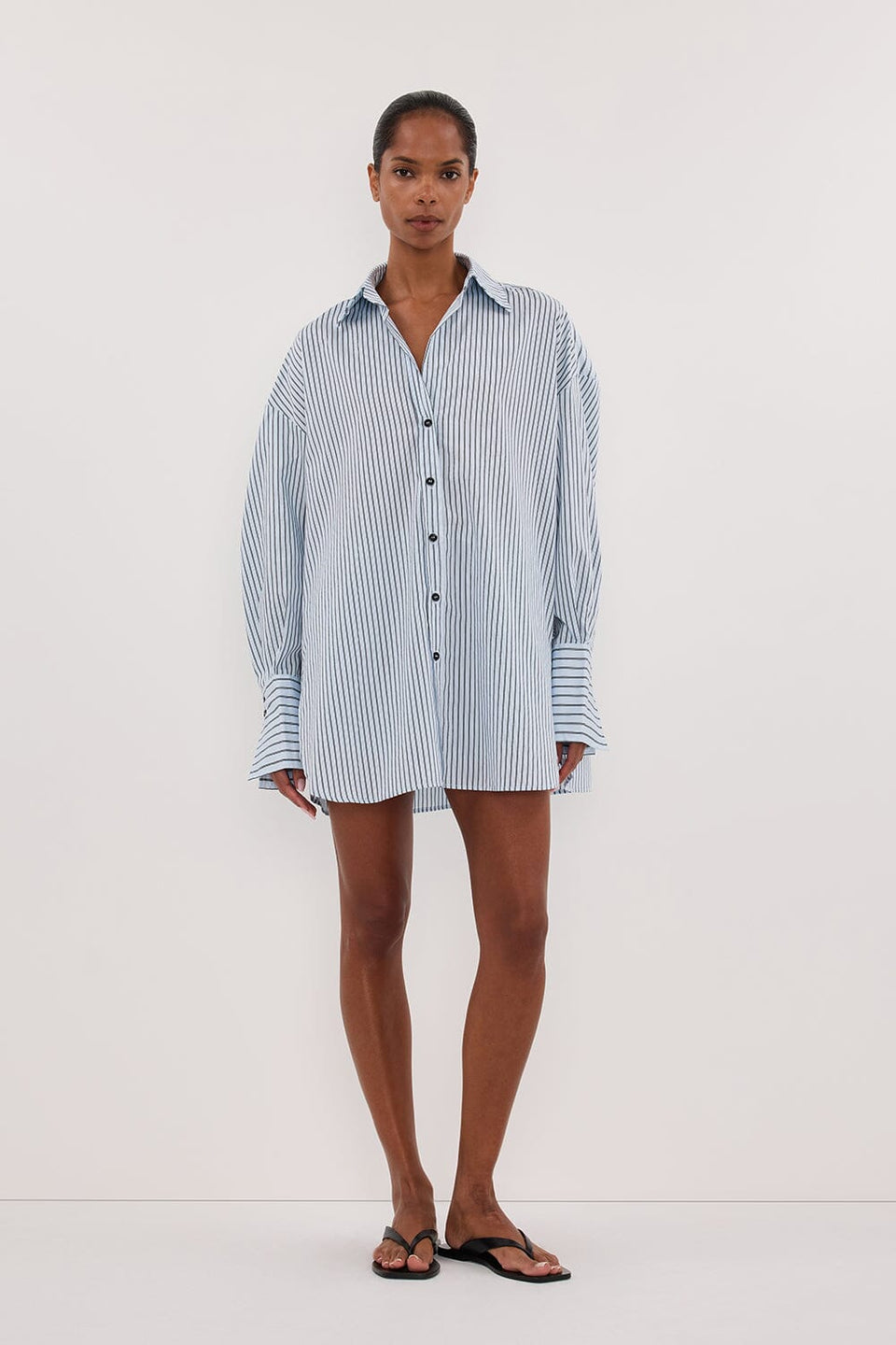 SABLE ICE BLUE SILK BLEND SHIRT Clothing DISSH Boutiques 