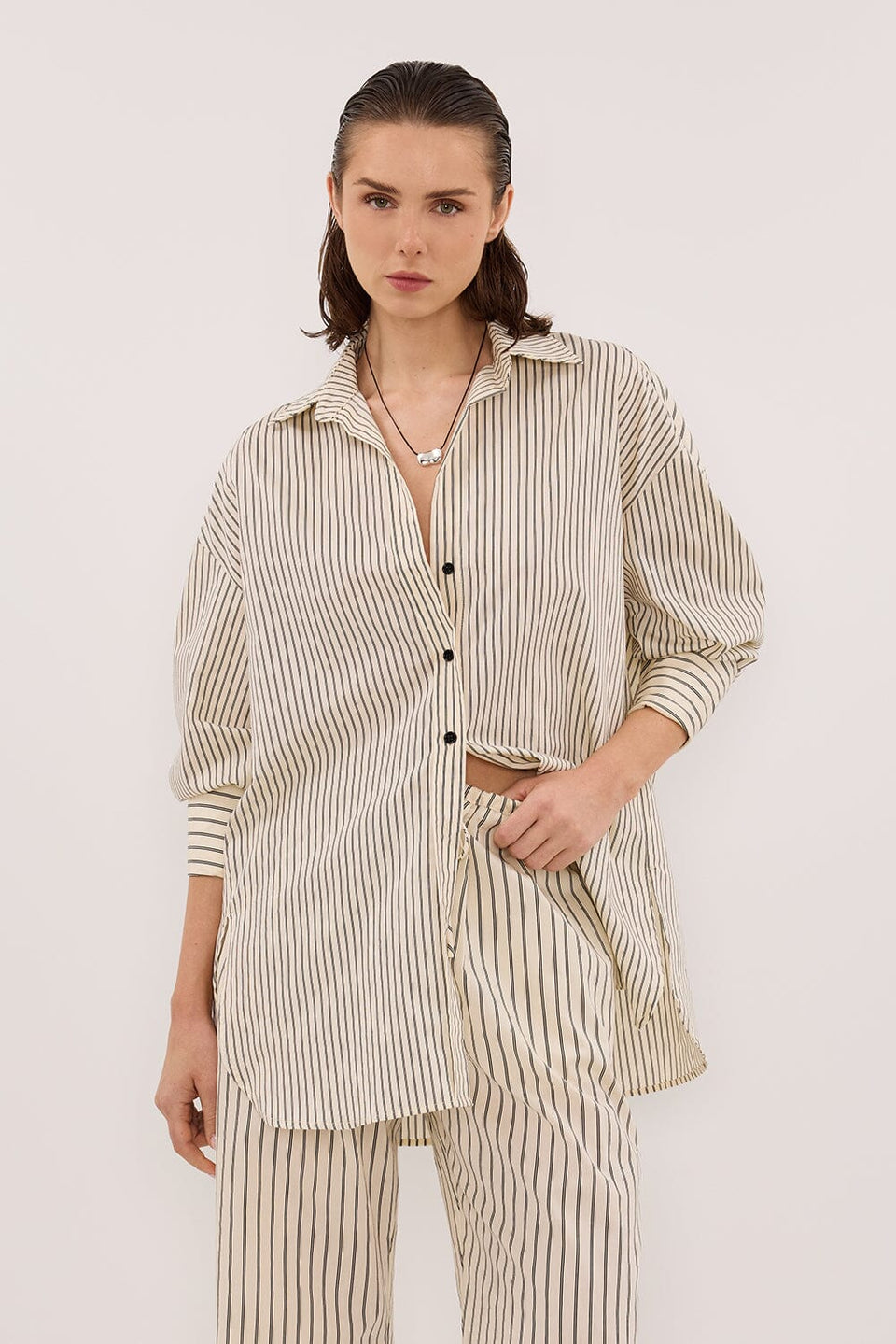SABLE CREAM SILK BLEND SHIRT Clothing DISSH Boutiques 