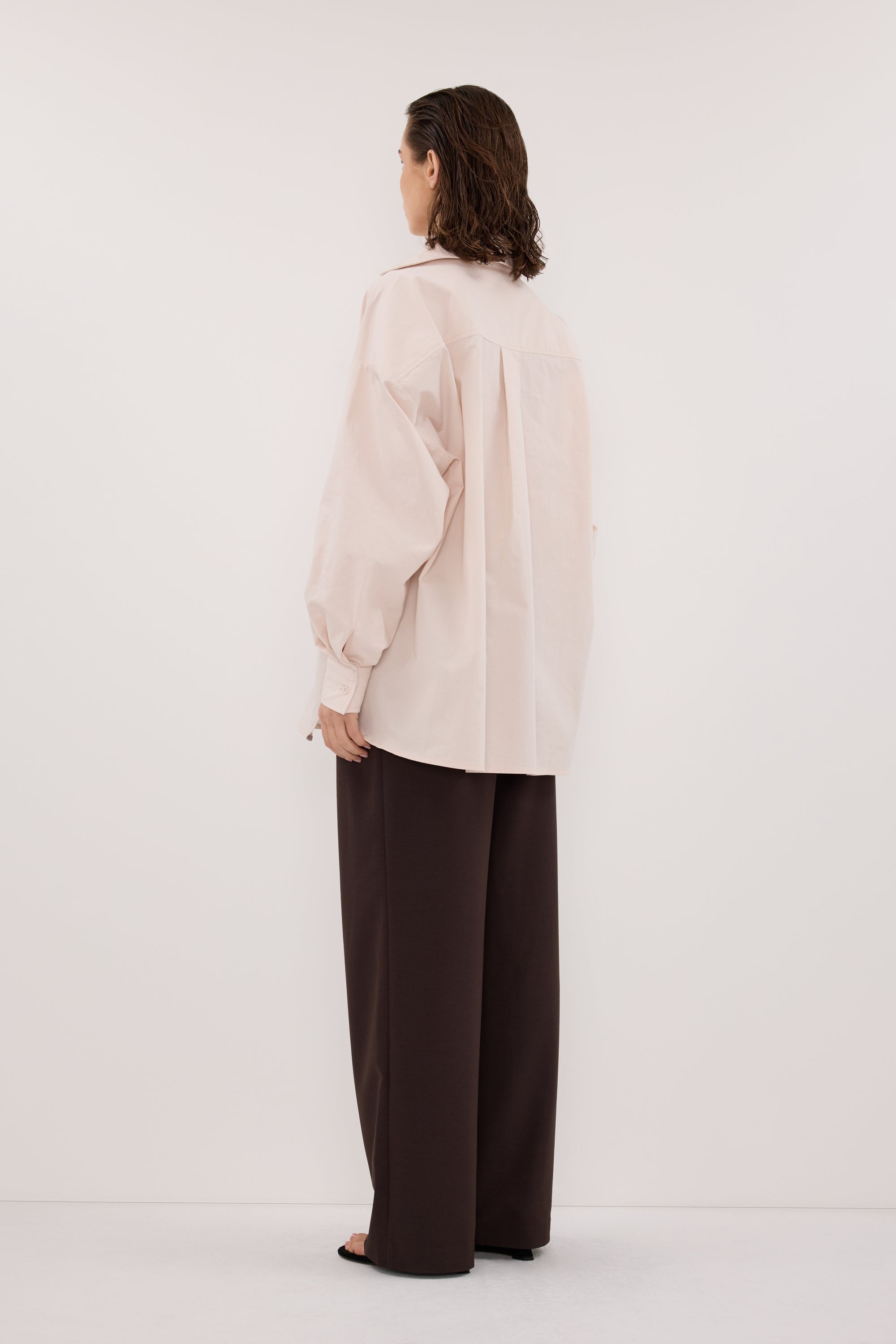 RAQUEL POWDER LONG SLEEVE COTTON POPLIN SHIRT