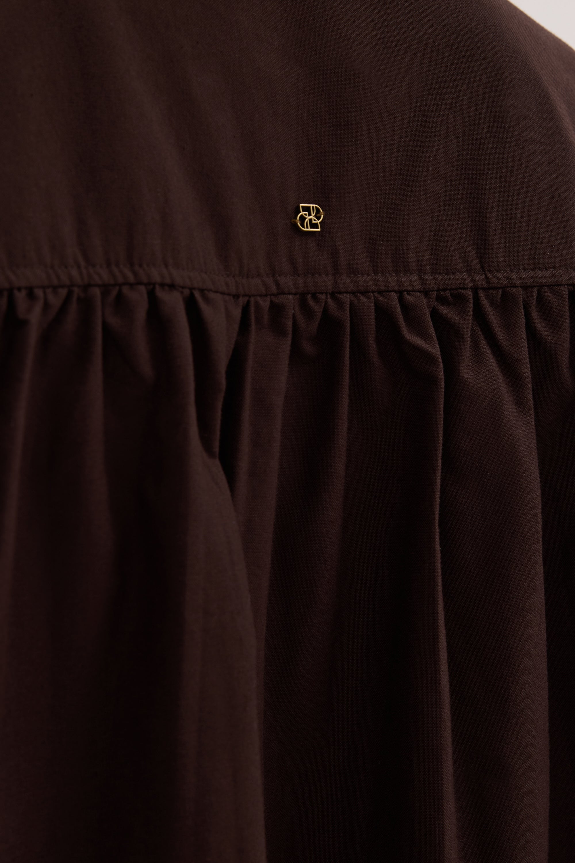RHEA 2.0 BURNT CHOC OVERSIZED COTTON SHIRT