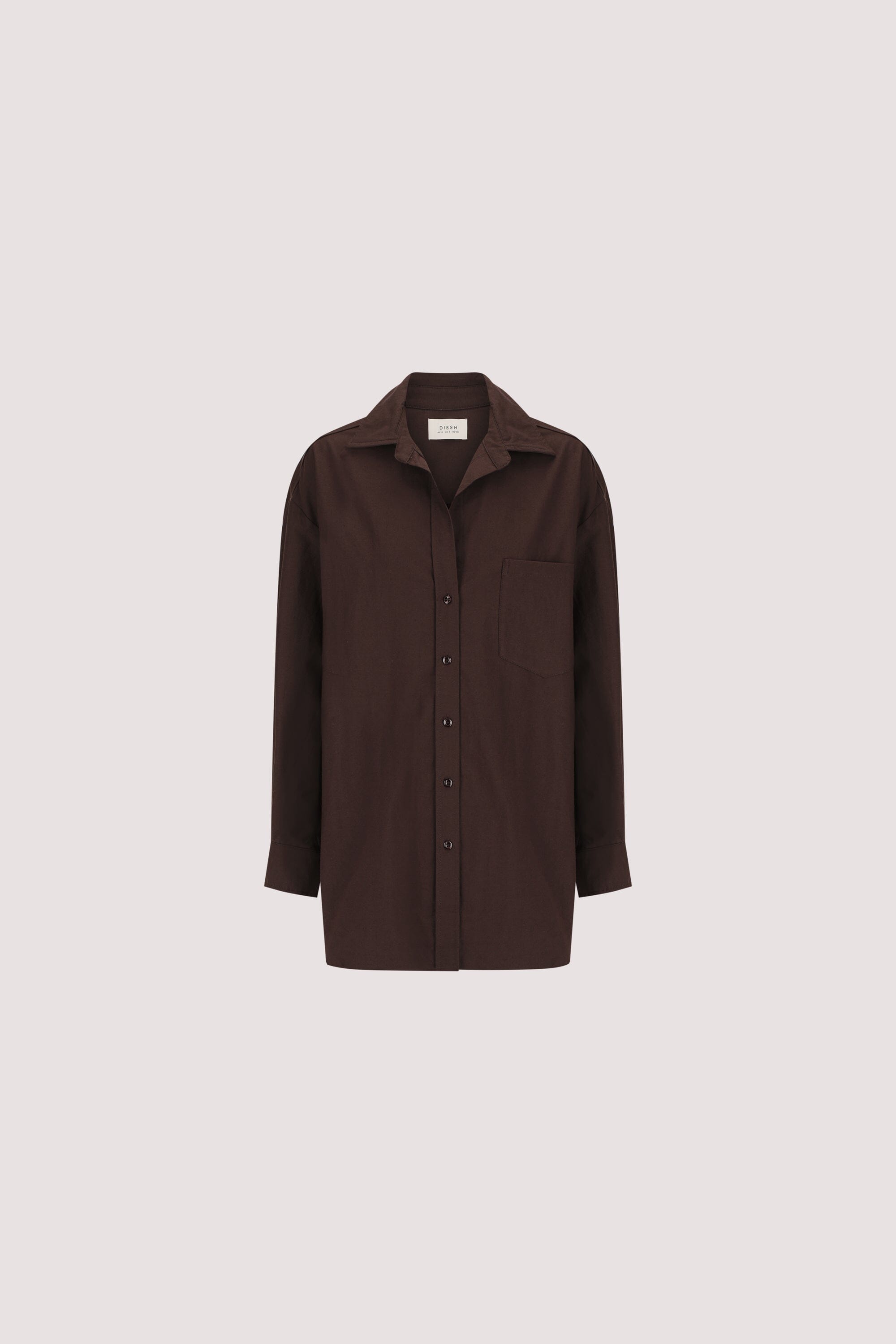RHEA 2.0 BURNT CHOC OVERSIZED COTTON SHIRT