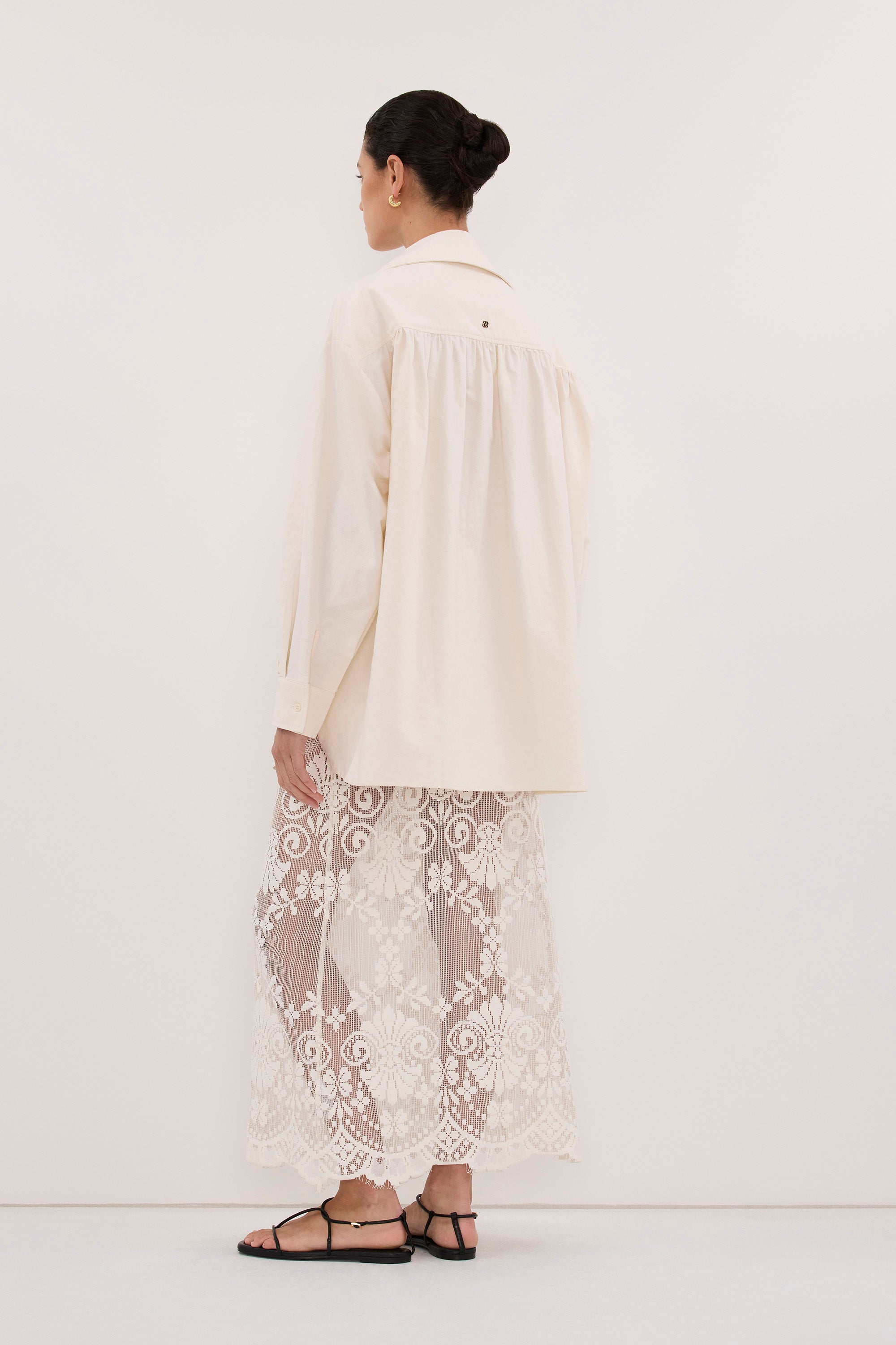 RHEA 2.0 CREAM OVERSIZED COTTON SHIRT