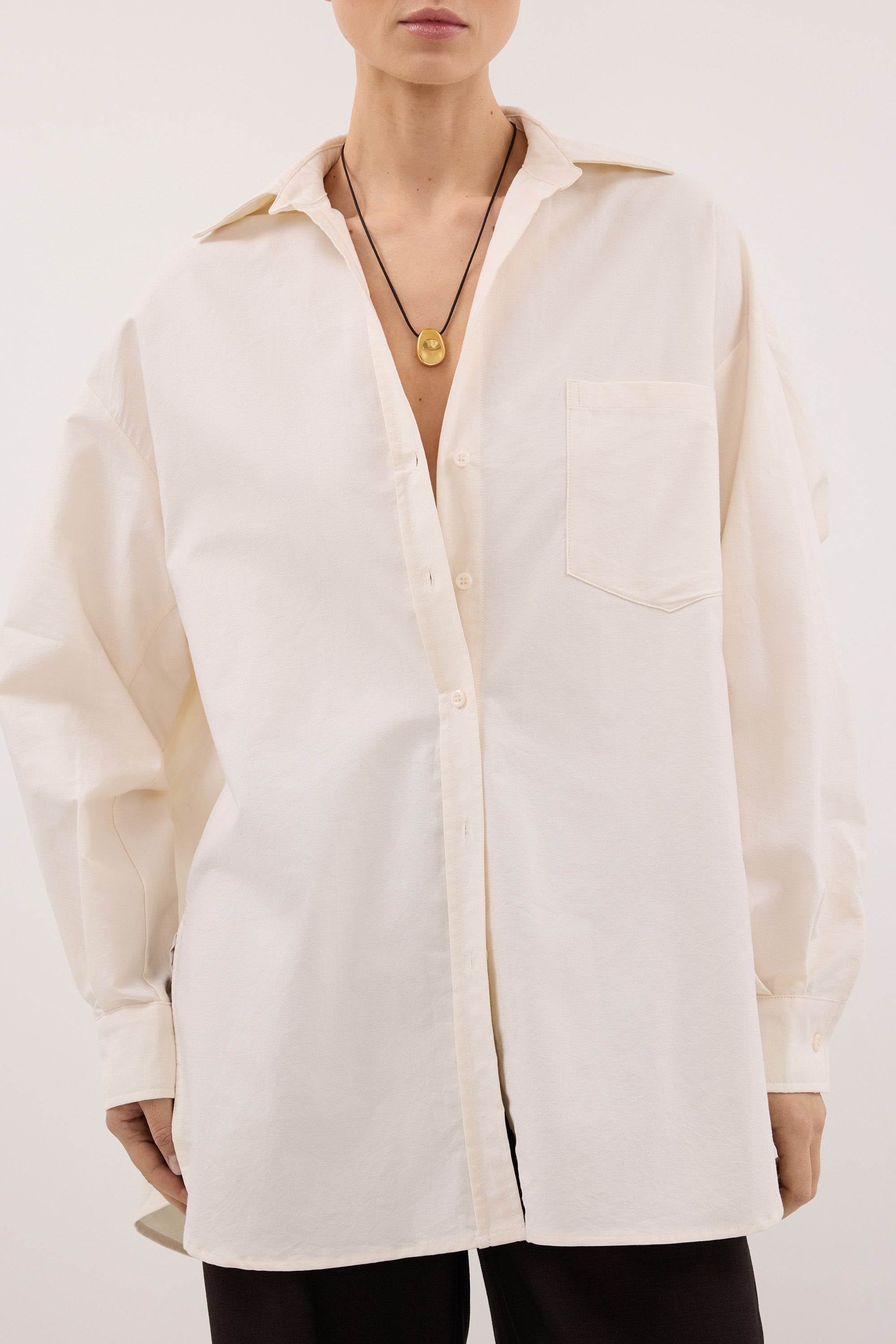 RHEA 2.0 CREAM OVERSIZED COTTON SHIRT
