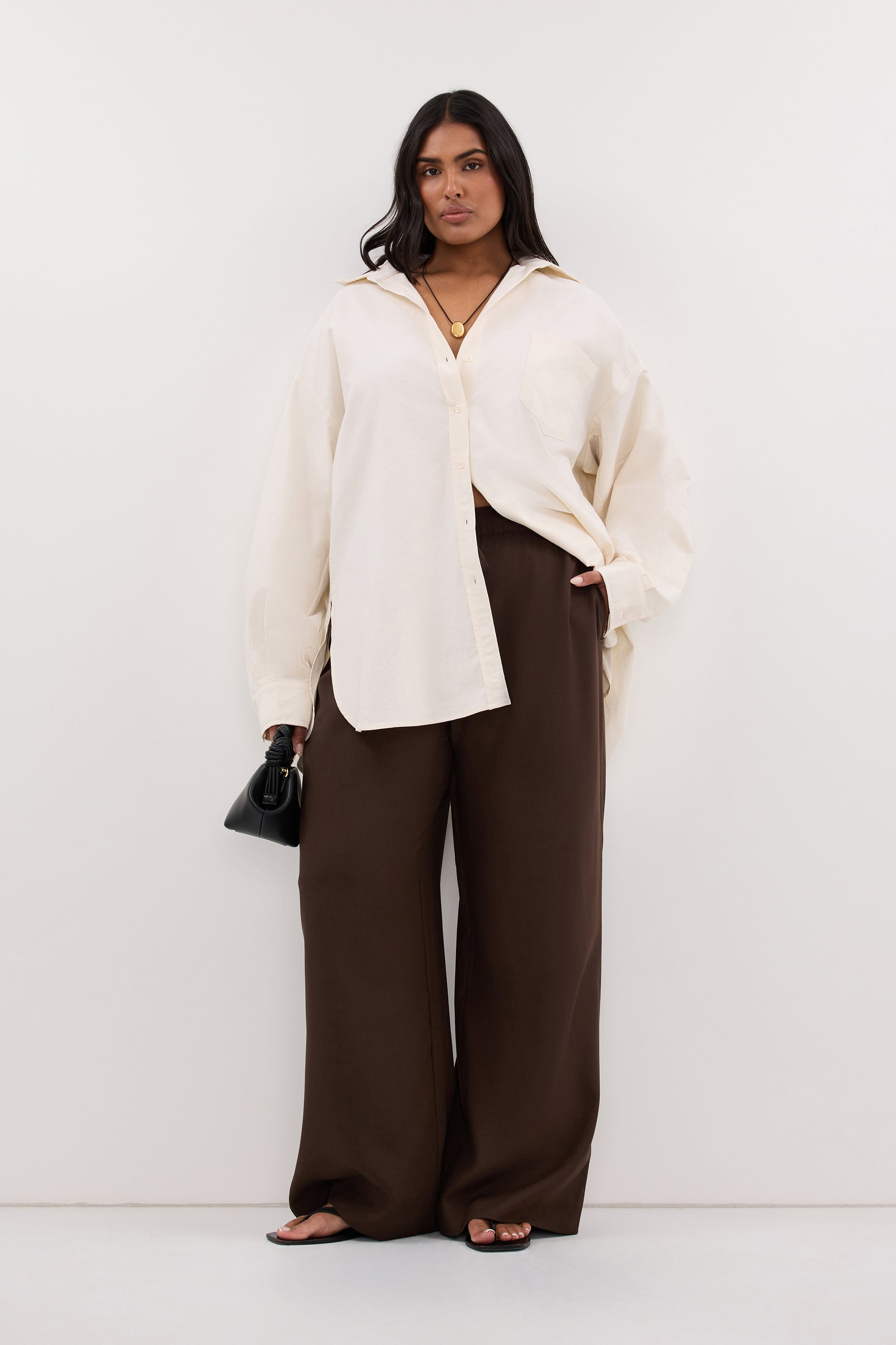 RHEA 2.0 CREAM OVERSIZED COTTON SHIRT