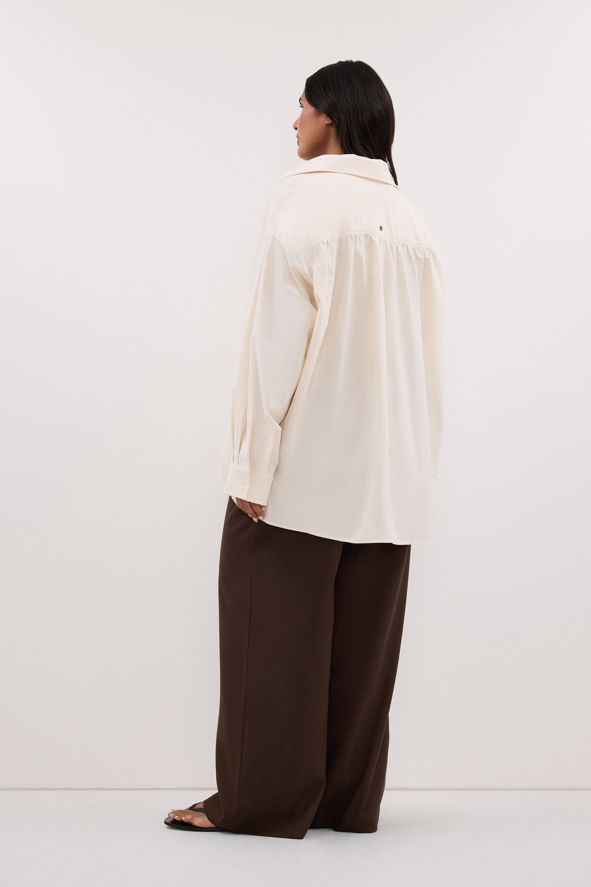 RHEA 2.0 CREAM OVERSIZED COTTON SHIRT