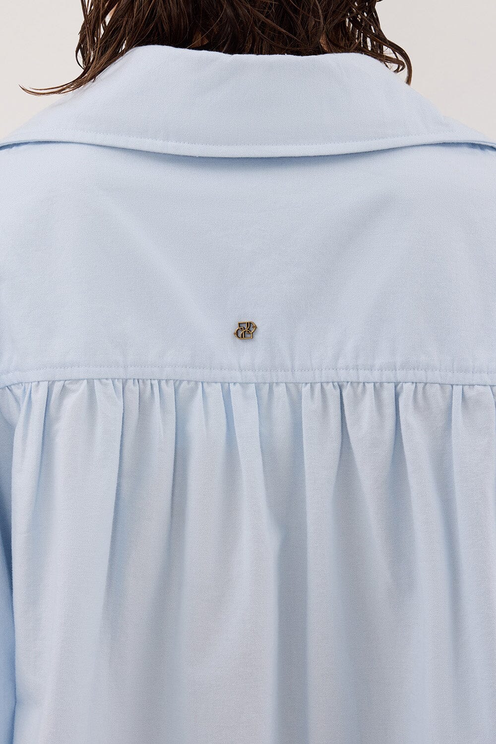 RHEA 2.0 ICE BLUE OVERSIZED COTTON SHIRT