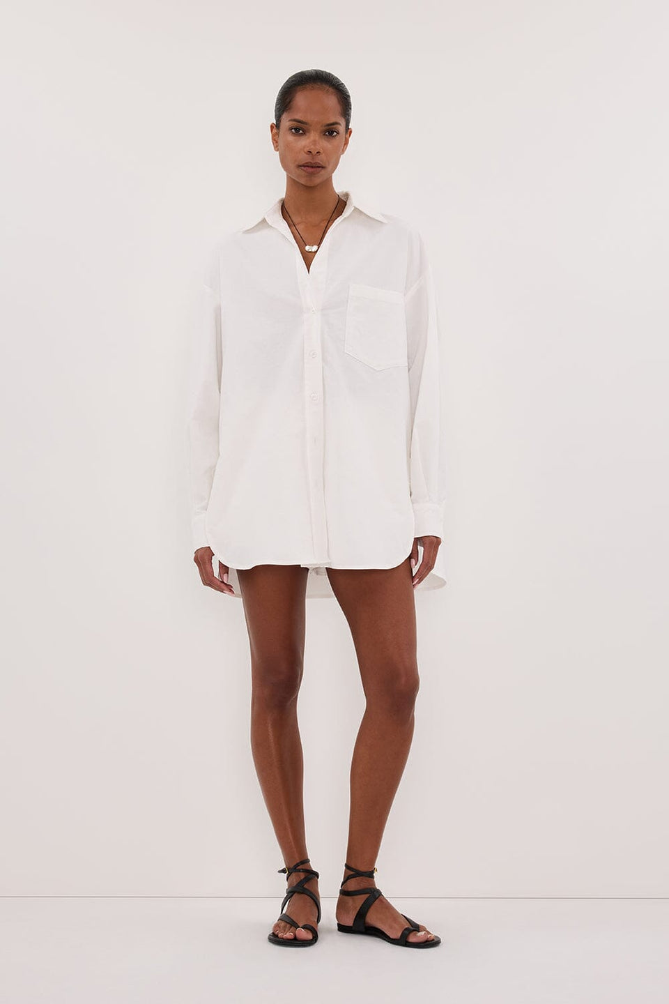 RHEA 2.0 WHITE COTTON SHIRT Clothing DISSH Boutiques 4 WHITE 
