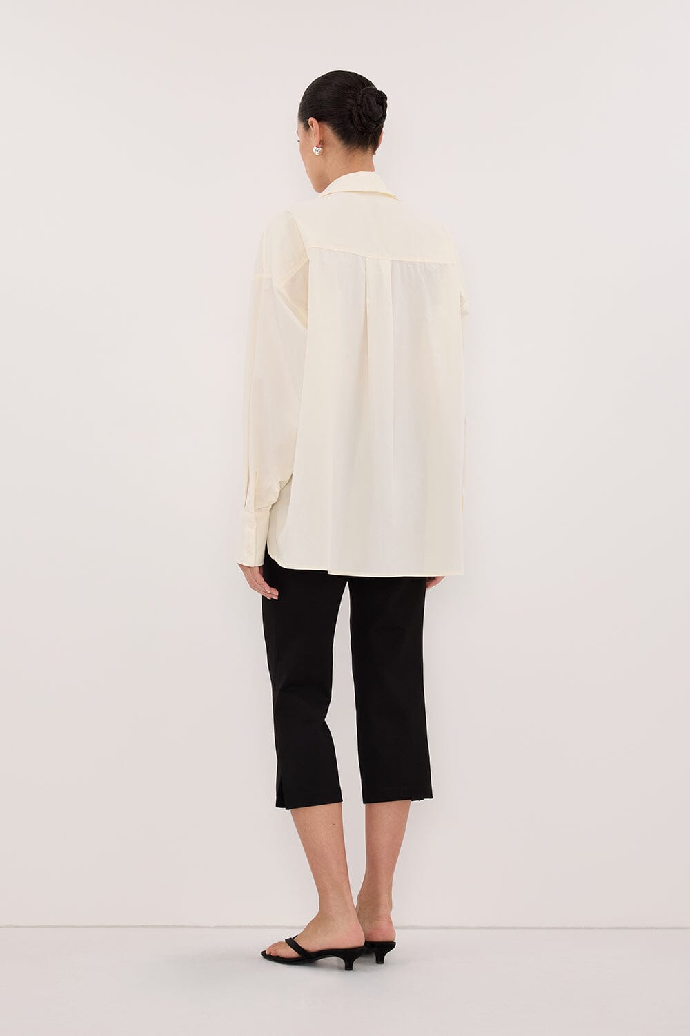 IRENE BUTTER LONG SLEEVE NOTCH COLLAR SHIRT
