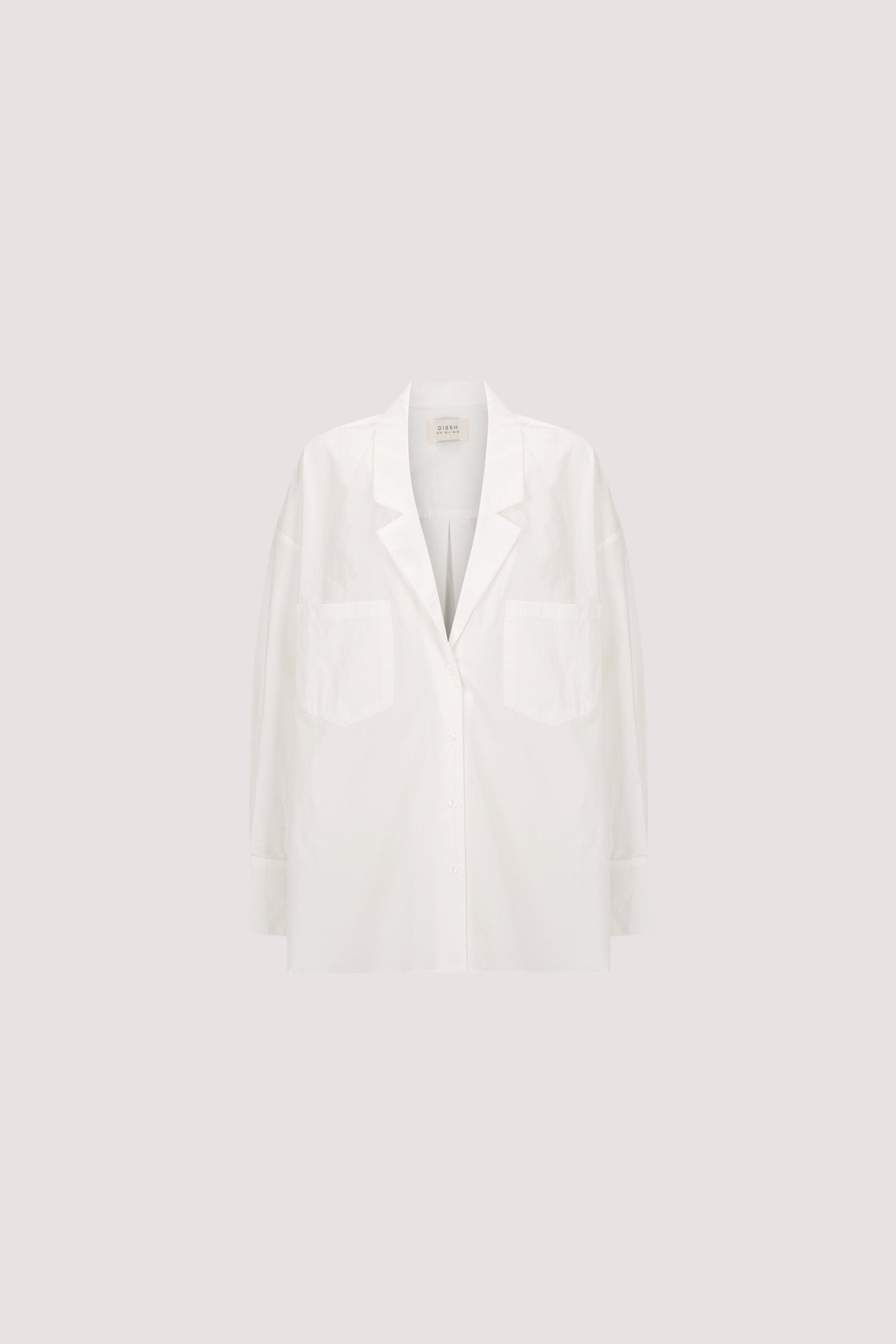 IRENE WHITE LONG SLEEVE NOTCH COLLAR SHIRT Clothing DISSH Boutiques 