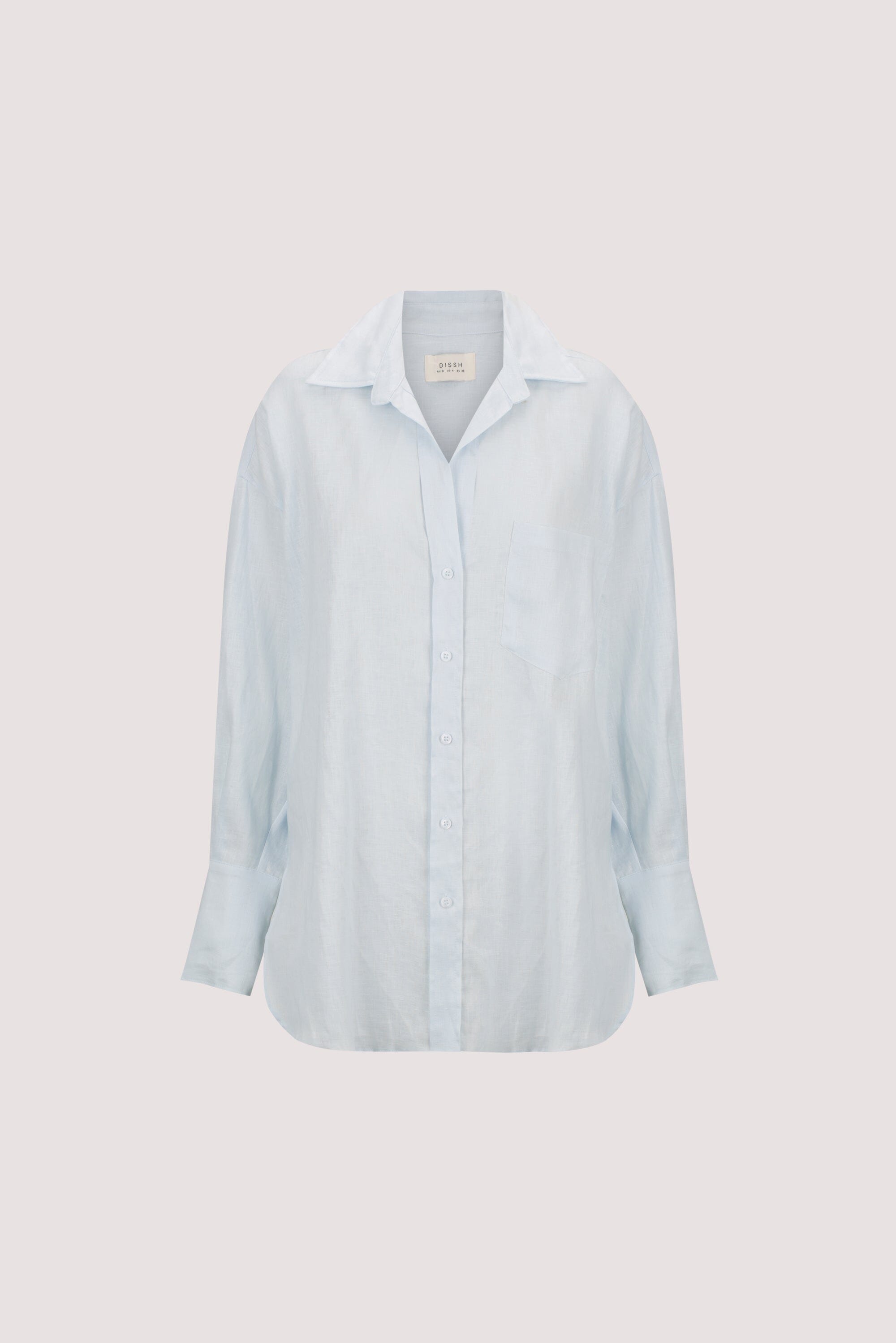 ELLIS ICE BLUE LONG SLEEVE LINEN SHIRT Clothing DISSH Boutiques 