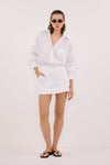 ELLIS WHITE LONG SLEEVE LINEN SHIRT