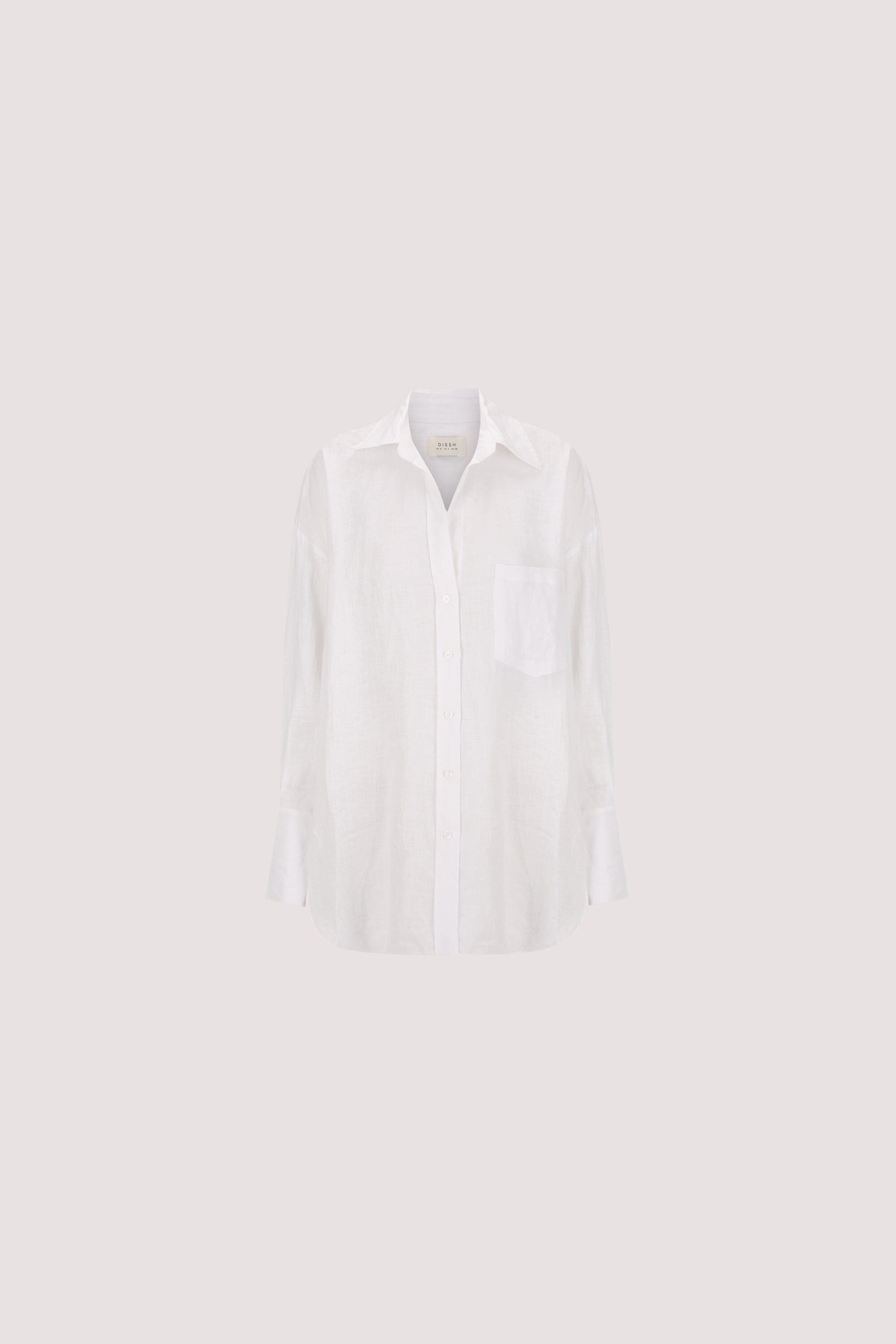 ELLIS WHITE LONG SLEEVE LINEN SHIRT
