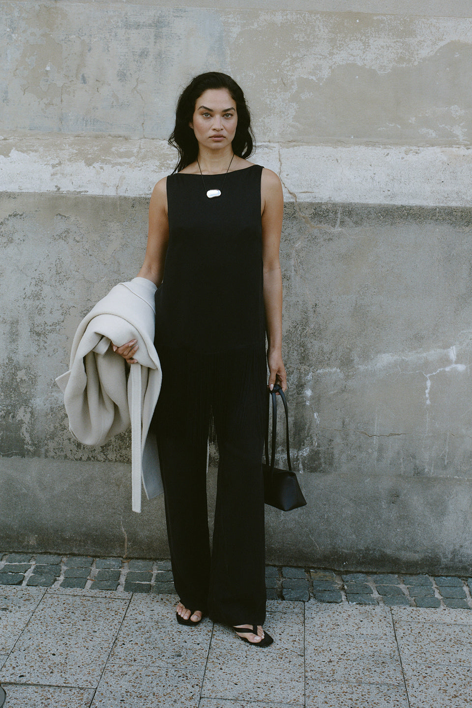 ADDIE BLACK CUPRO DRAWSTRING PANT