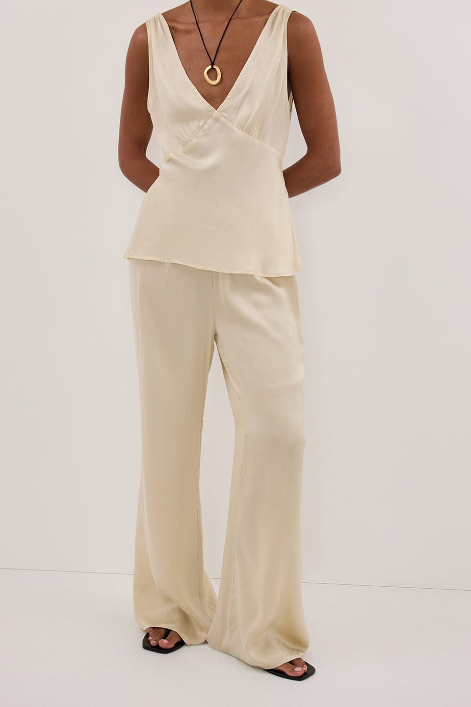 ADDIE STRAW CUPRO DRAWSTRING PANT Clothing DISSH Boutiques 