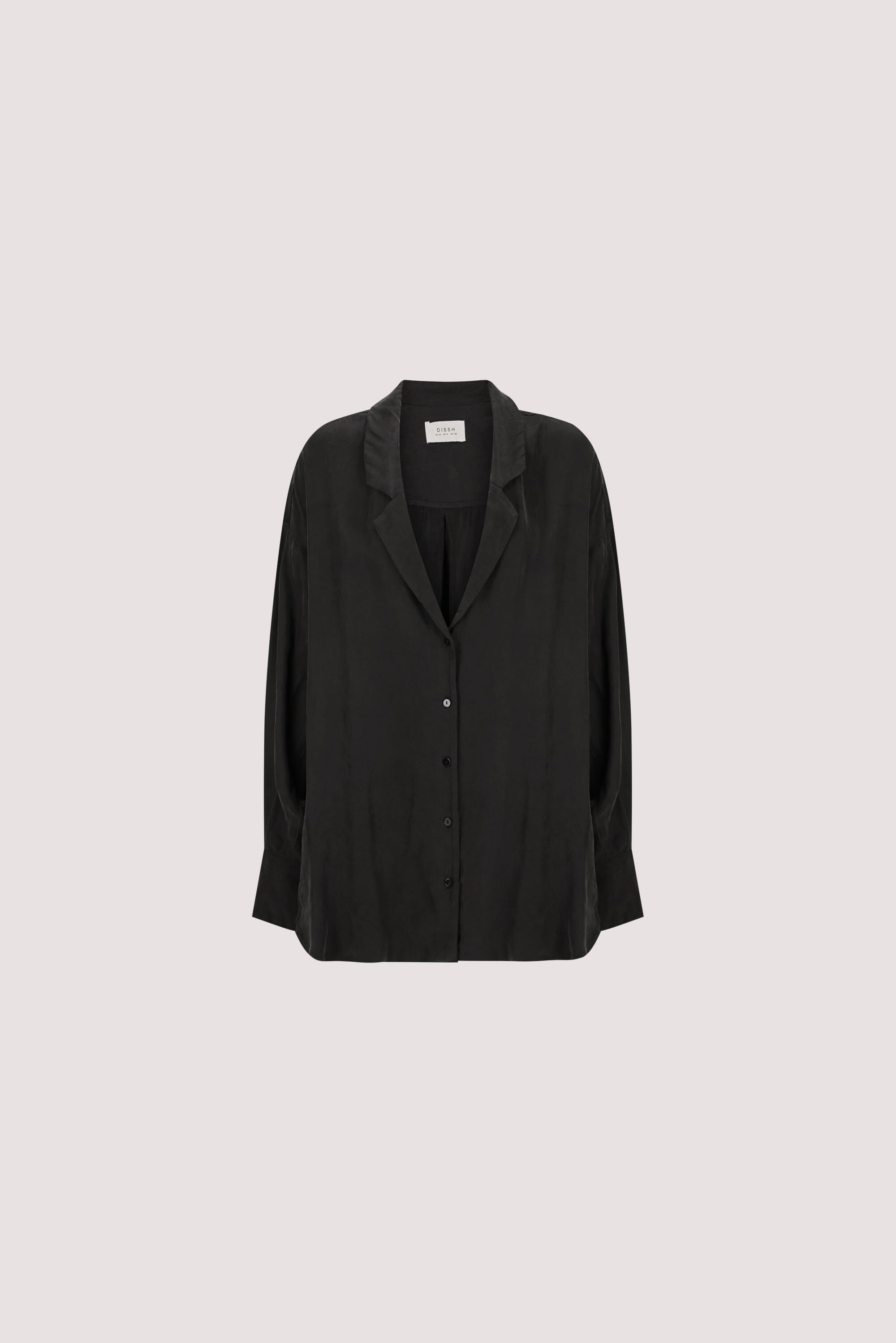 LUCILLE BLACK LONG SLEEVE CUPRO SHIRT