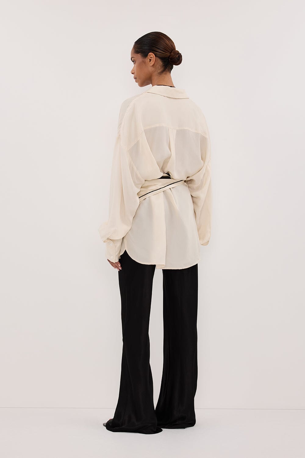 LUCILLE STRAW LONG SLEEVE CUPRO SHIRT - PRE ORDER Clothing DISSH Boutiques 