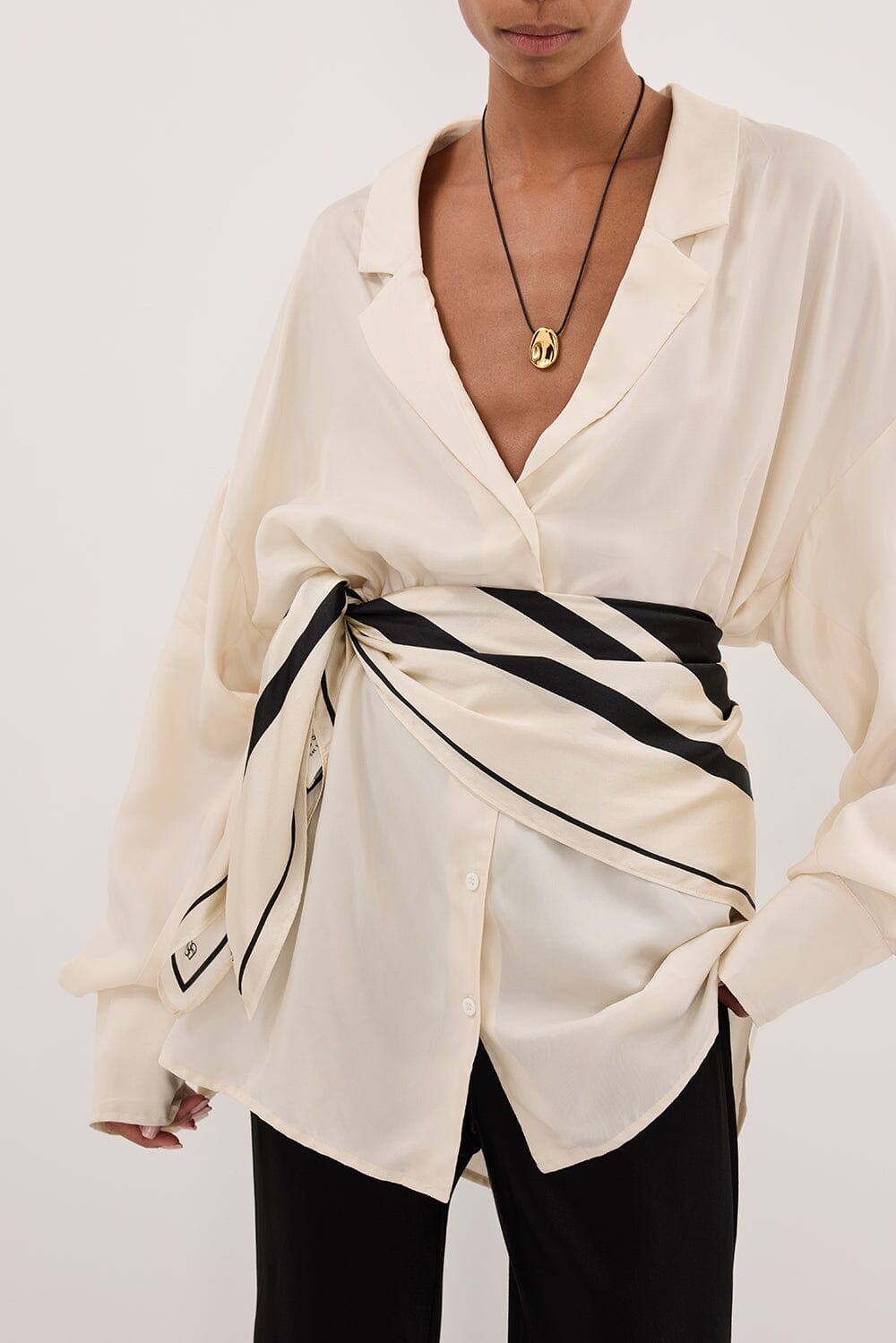 LUCILLE STRAW LONG SLEEVE CUPRO SHIRT - PRE ORDER Clothing DISSH Boutiques 