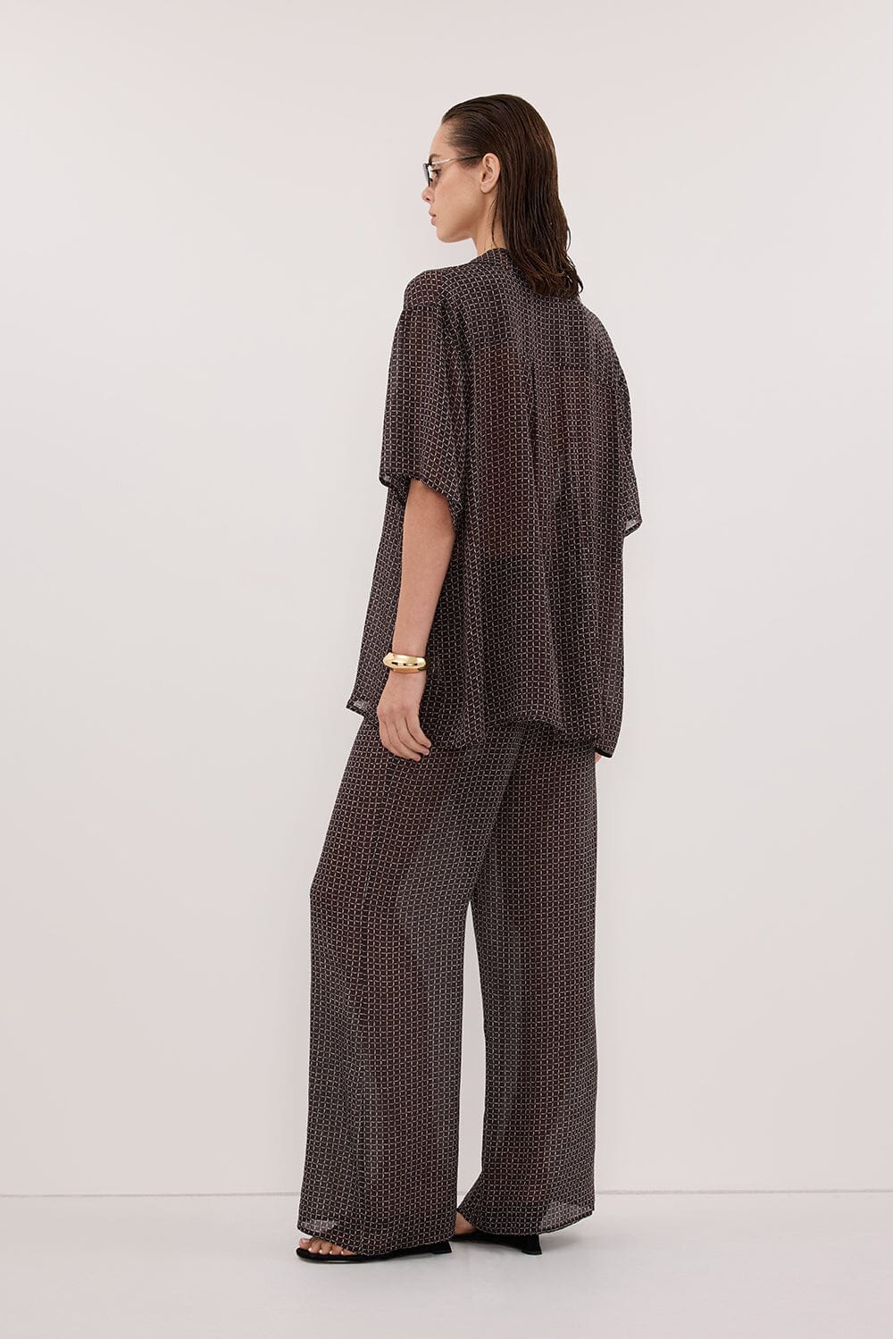 TIA CHOC MICRO CHECK SHIRT Clothing DISSH Boutiques 