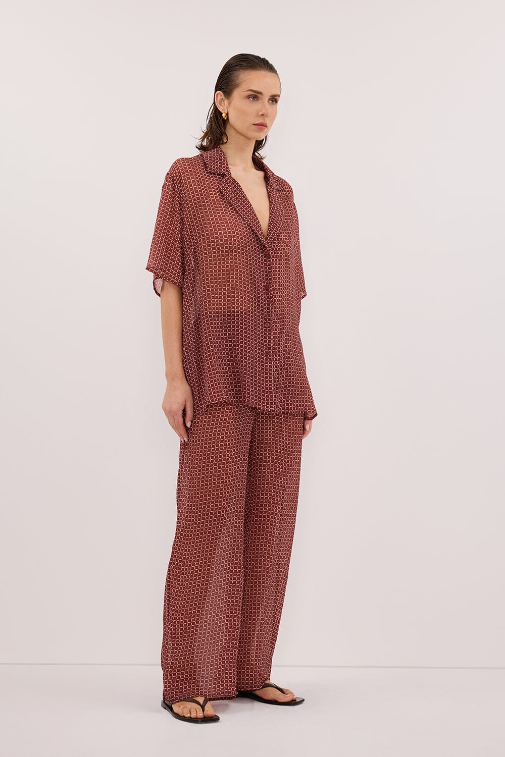 TIA SAHARA MICRO CHECK SHIRT Clothing DISSH Boutiques 