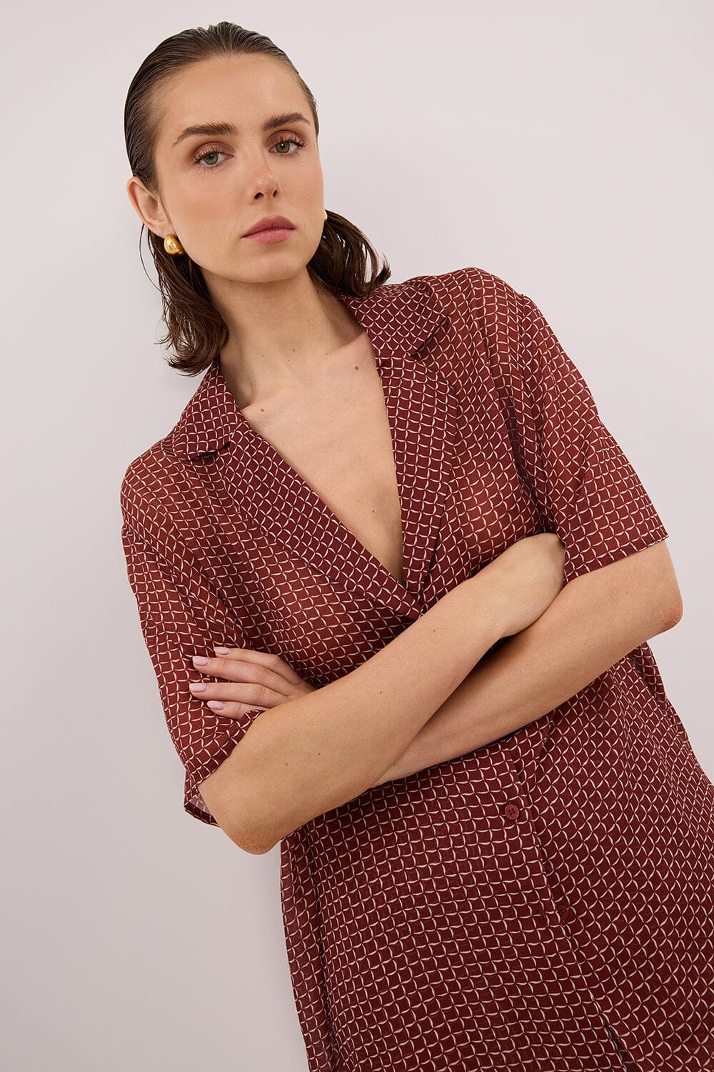 TIA SAHARA MICRO CHECK SHIRT Clothing DISSH Boutiques 