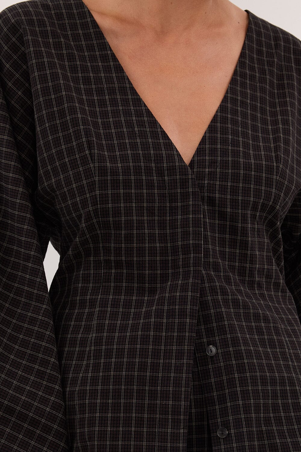 TOVA INK CHECK FITTED SHIRT
