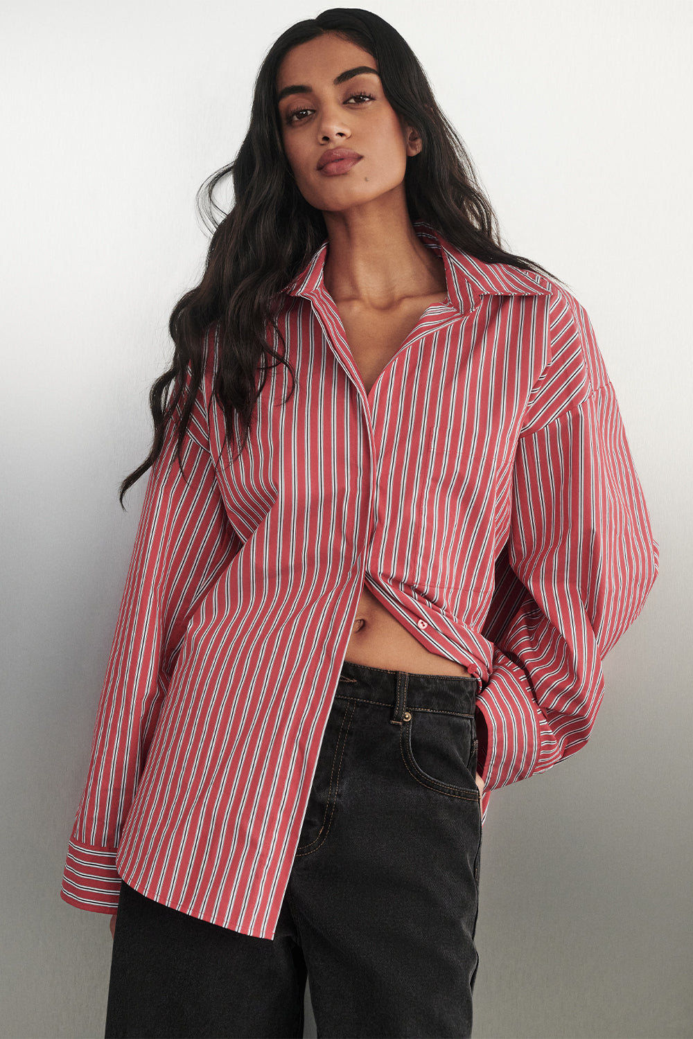MISHA RED STRIPE SHIRT
