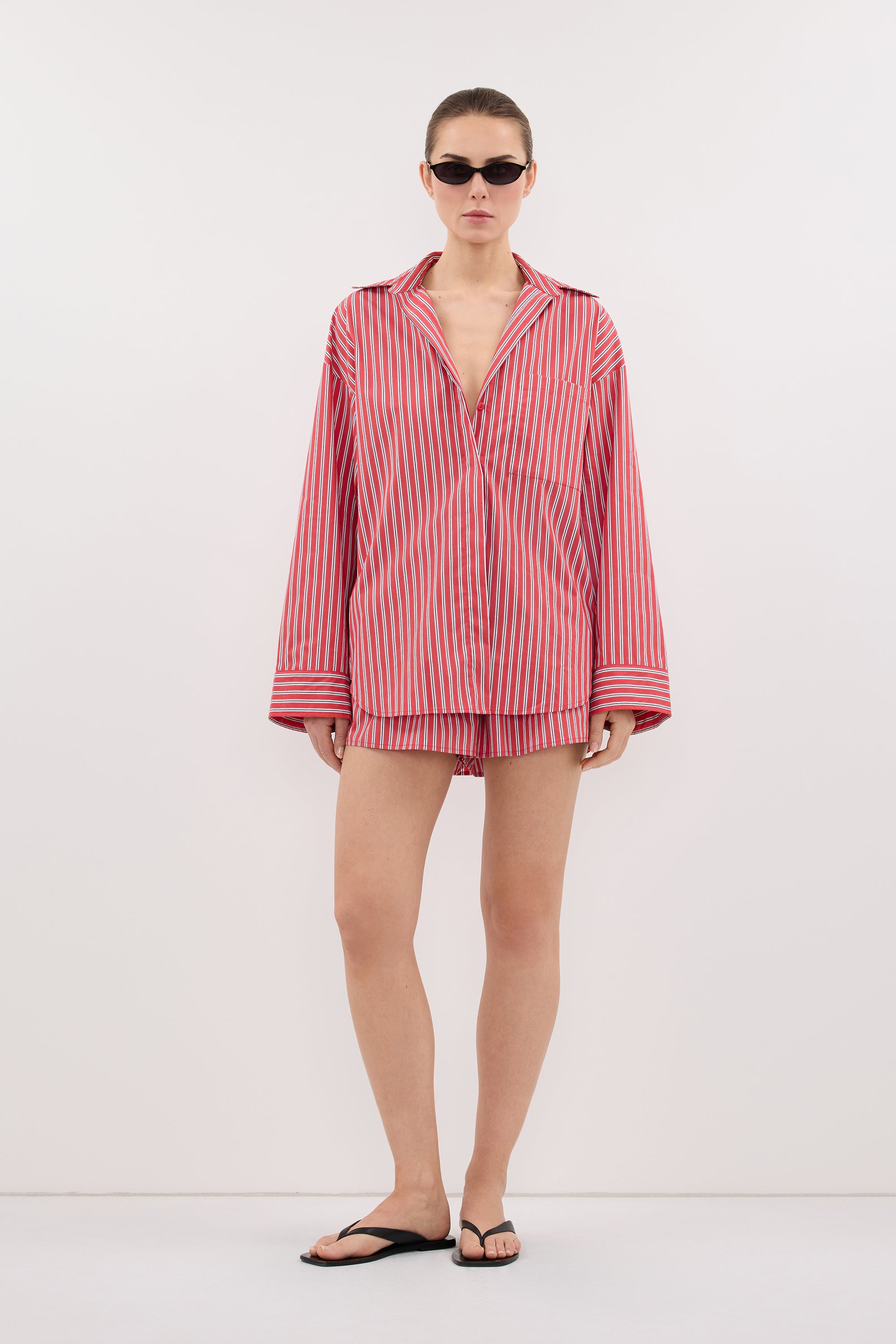 MISHA RED STRIPE SHIRT
