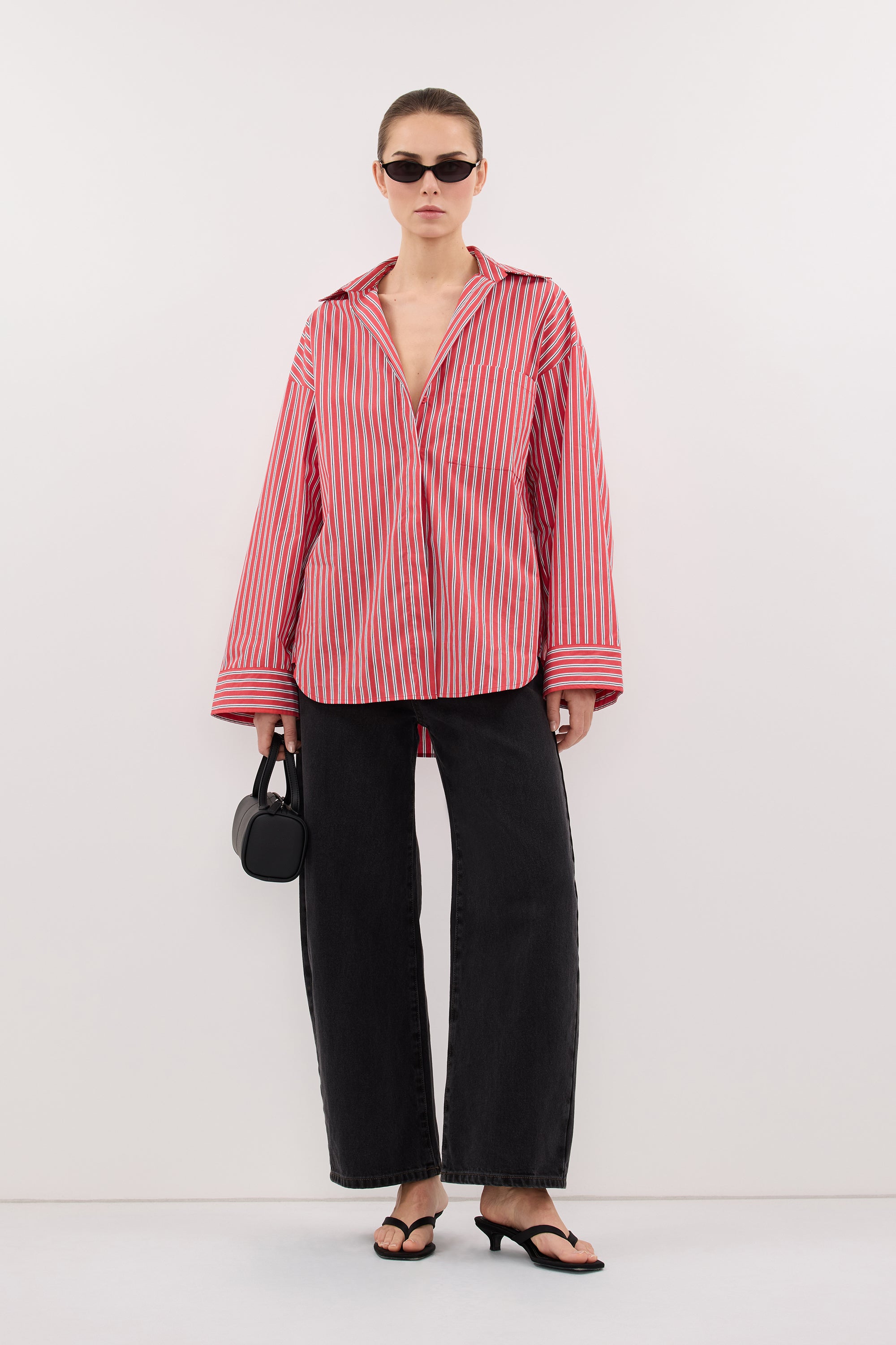 MISHA RED STRIPE SHIRT