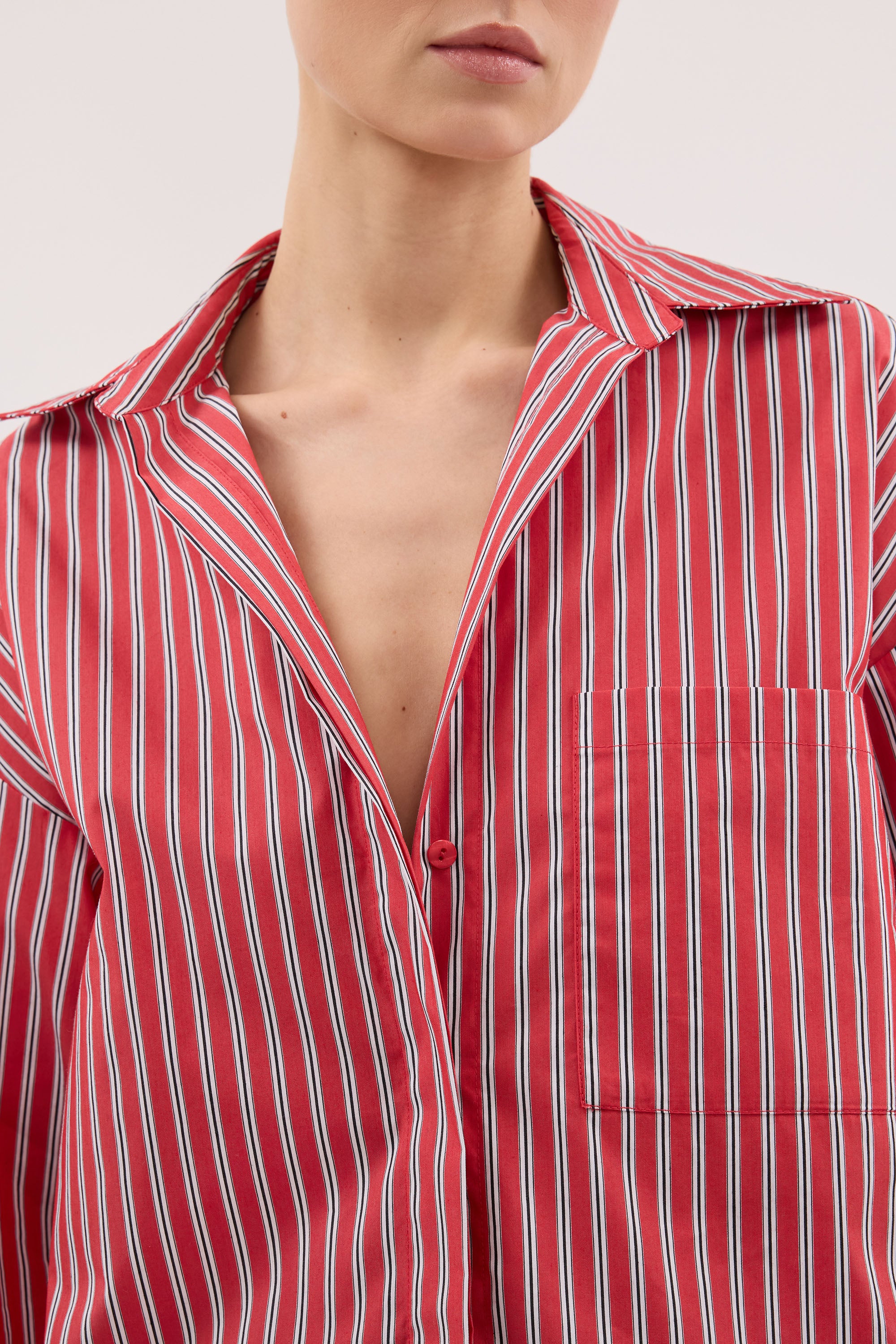 MISHA RED STRIPE SHIRT