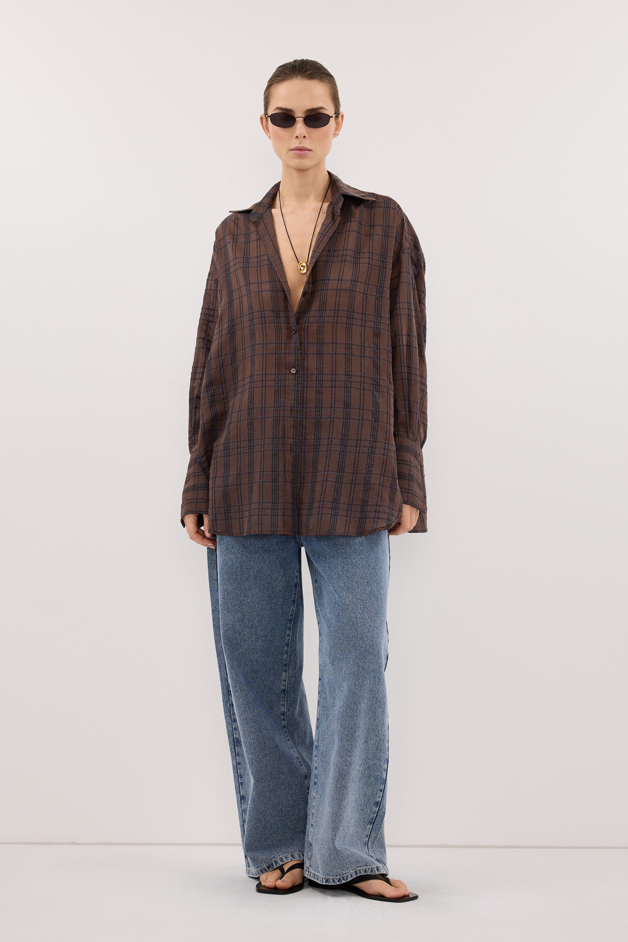 PETRA CHOC CHECK SHIRT