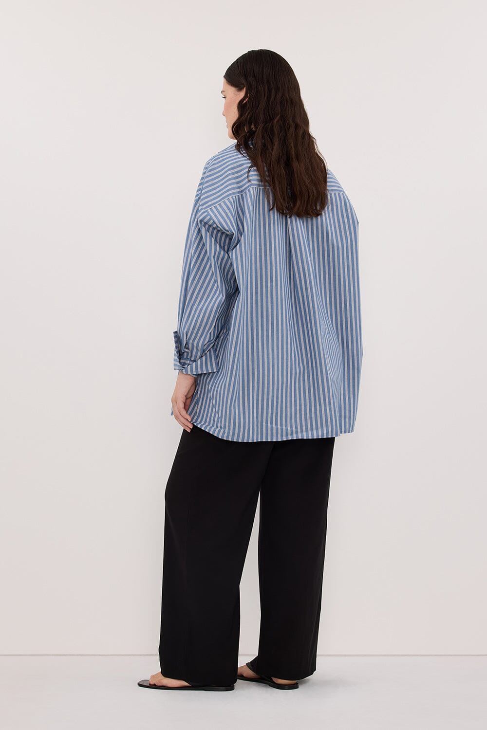 GRACIE LONG SLEEVE BLUE STRIPE SHIRT