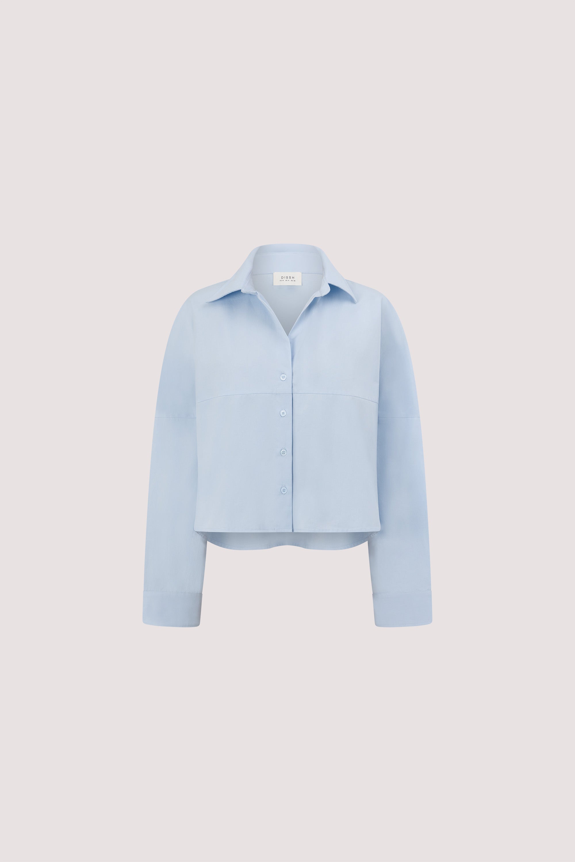 GOLDIE CORNFLOWER CROPPED COTTON SHIRT