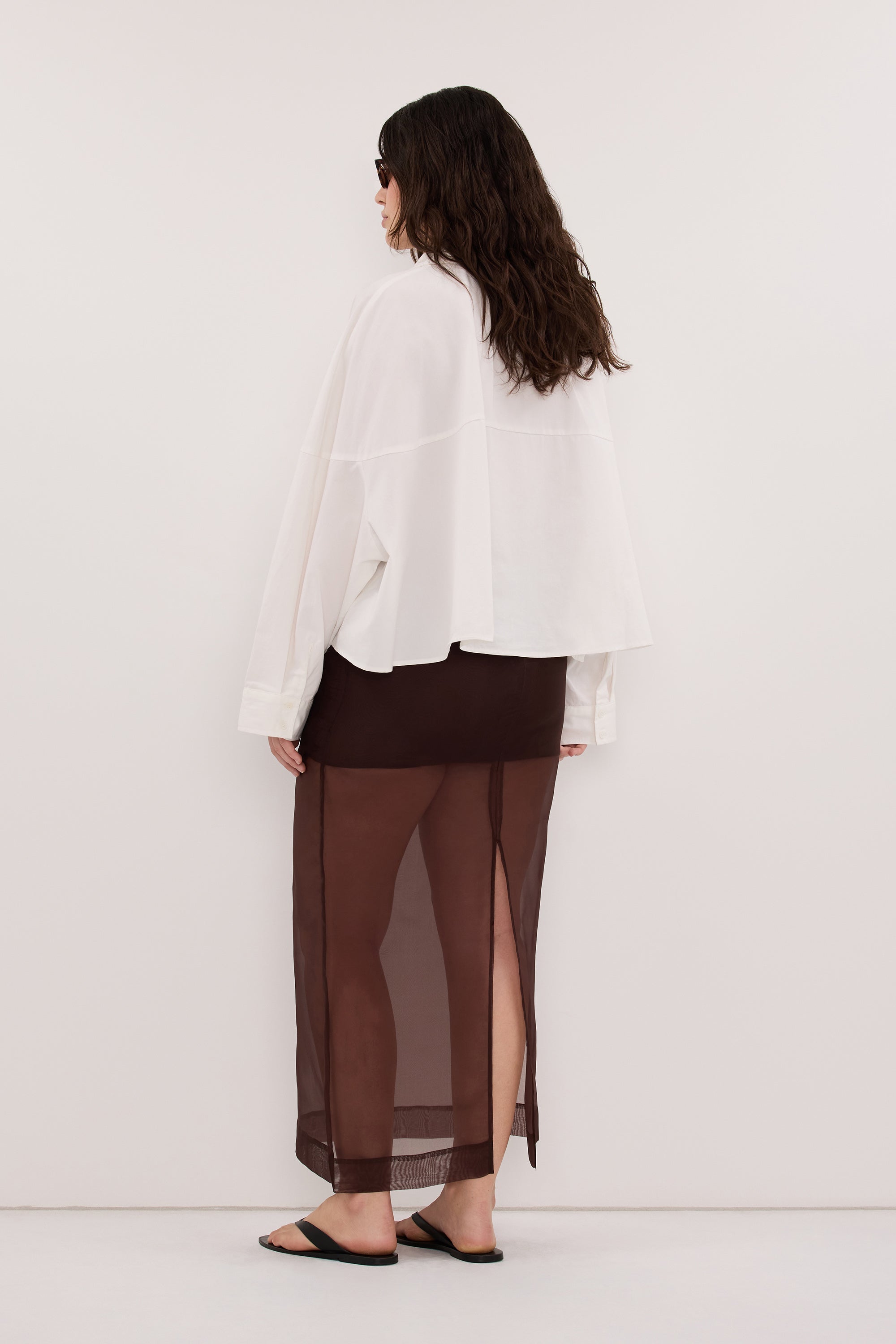 GOLDIE WHITE CROPPED COTTON SHIRT