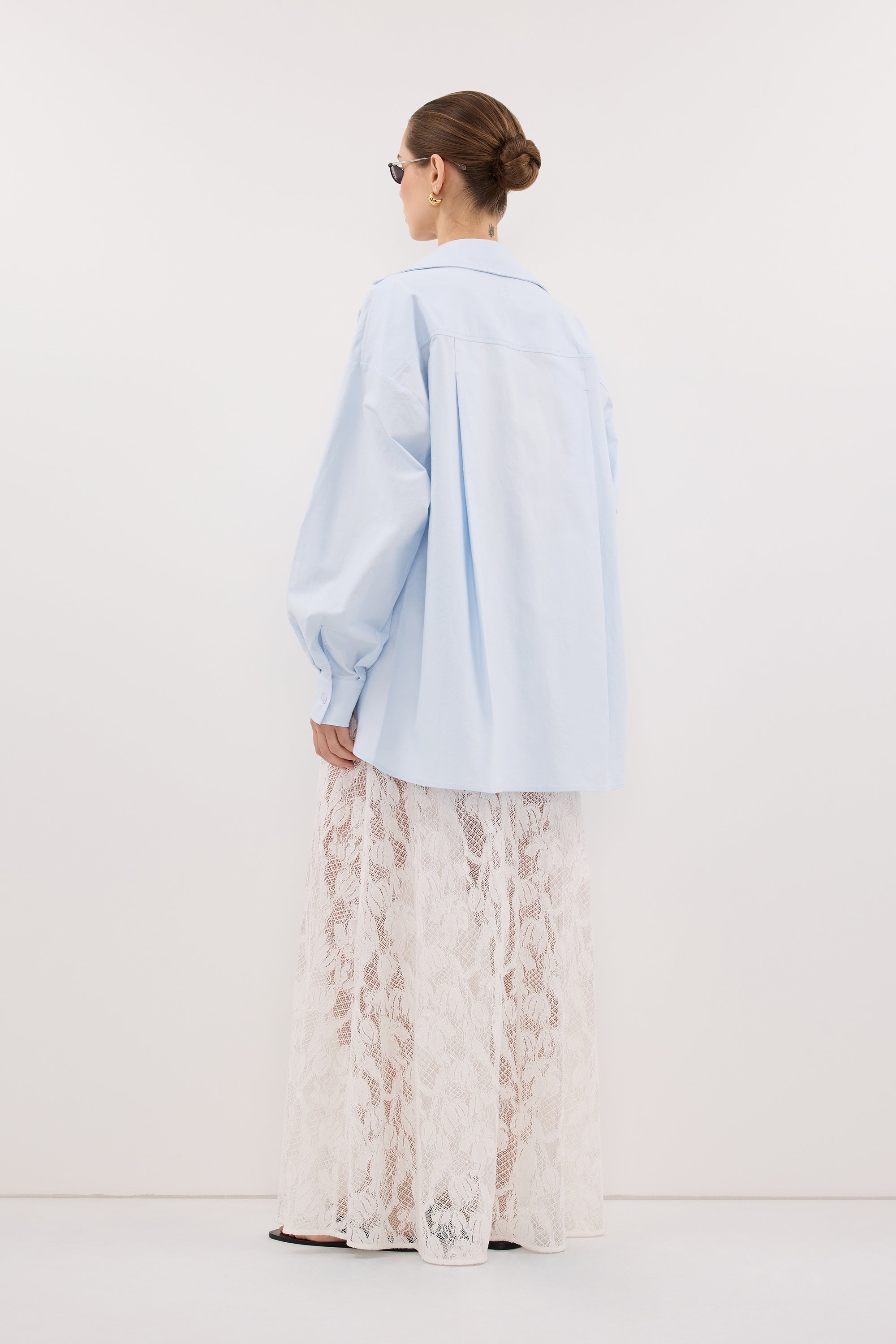RHEA 3.0 ICE BLUE OVERSIZED COTTON SHIRT