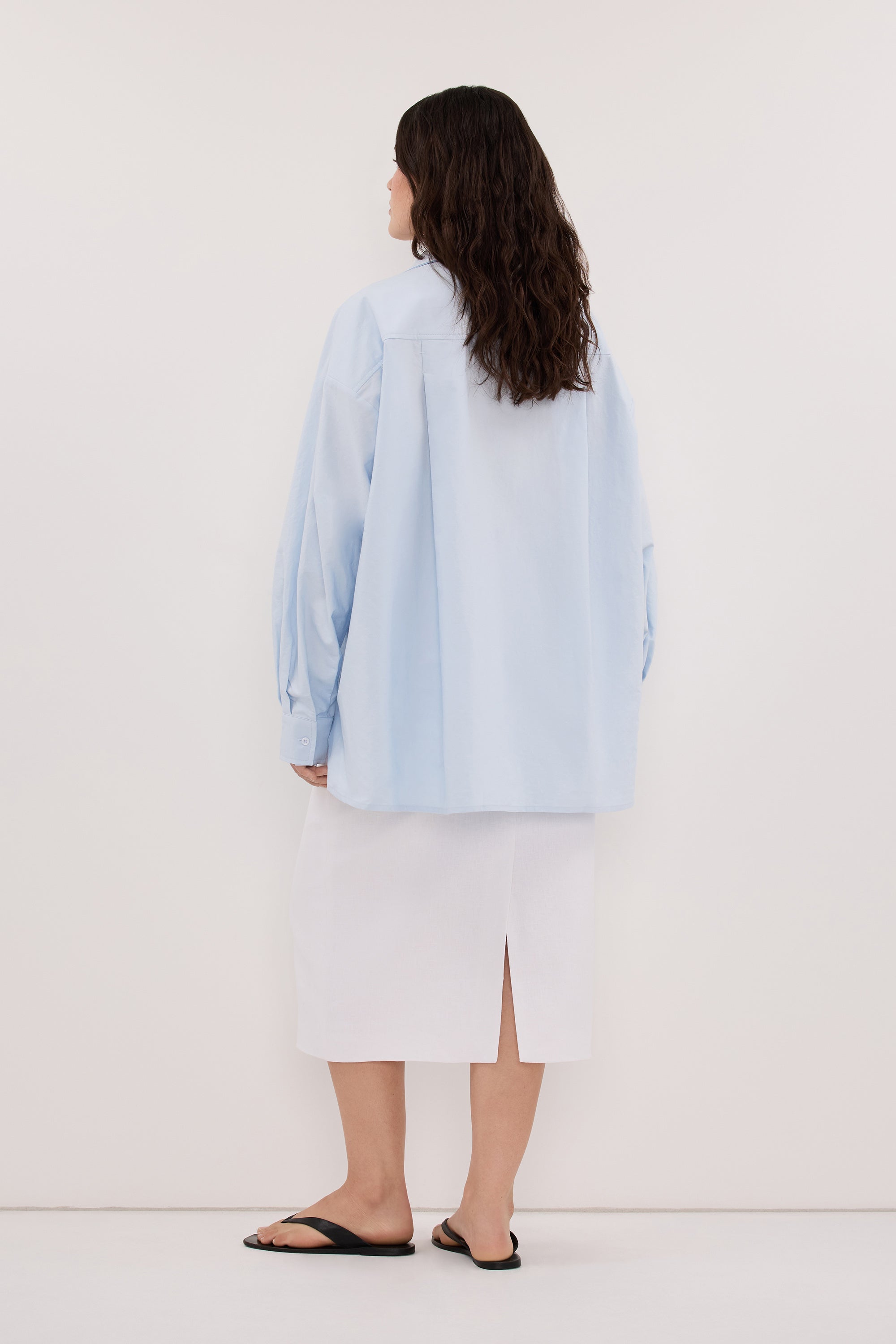 RHEA 3.0 ICE BLUE OVERSIZED COTTON SHIRT