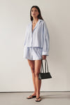 BERNICE BLUE STRIPE COTTON BLEND SHIRT