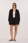 TOVA INK CHECK OVERSIZED COTTON SHIRT