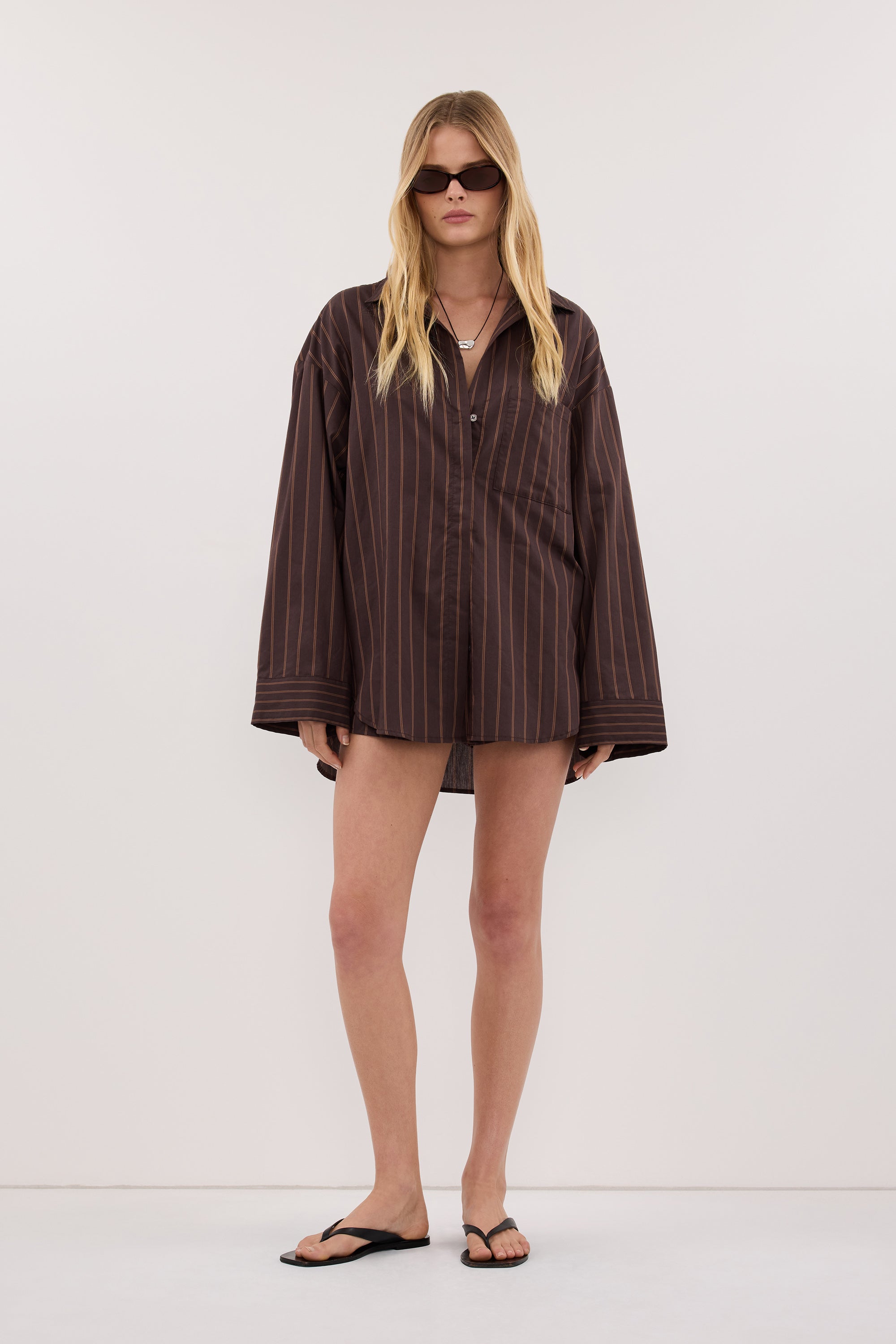 FABLE CHOC SILK BLEND SHIRT