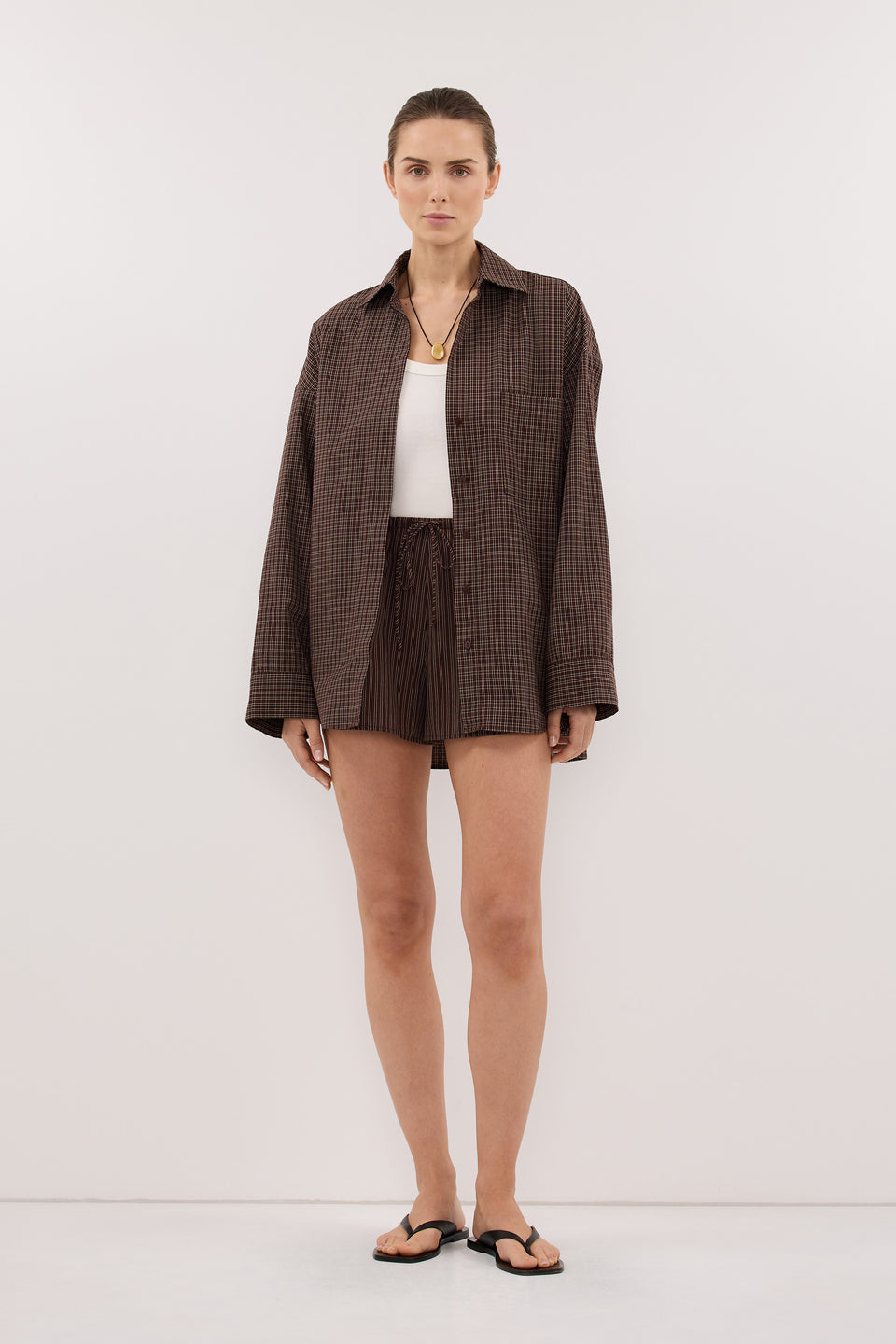 MARA CHOC CHECK COTTON SHIRT