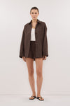 MARA CHOC CHECK COTTON SHIRT