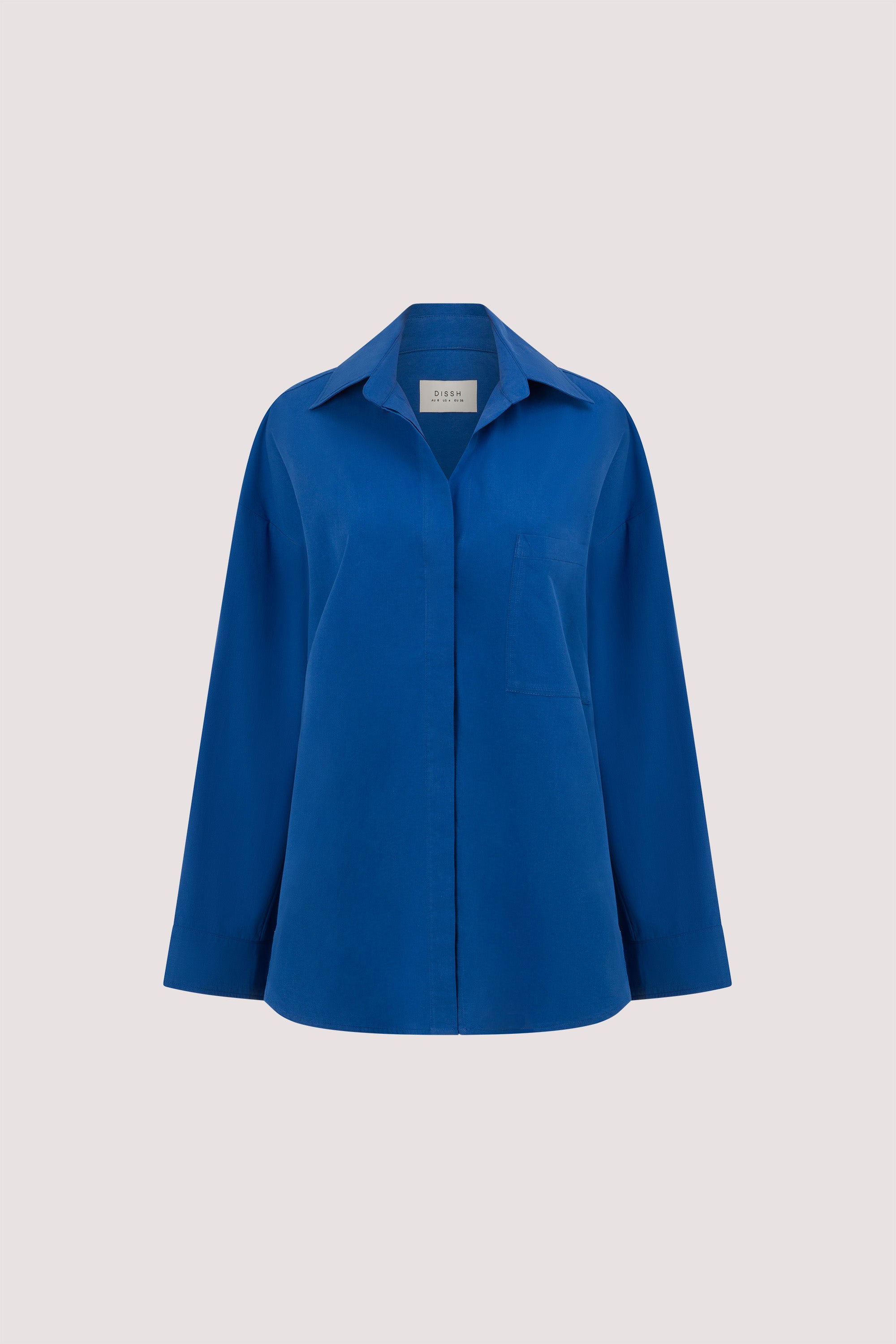 INA COBALT LIGHTWEIGHT COTTON SHIRT